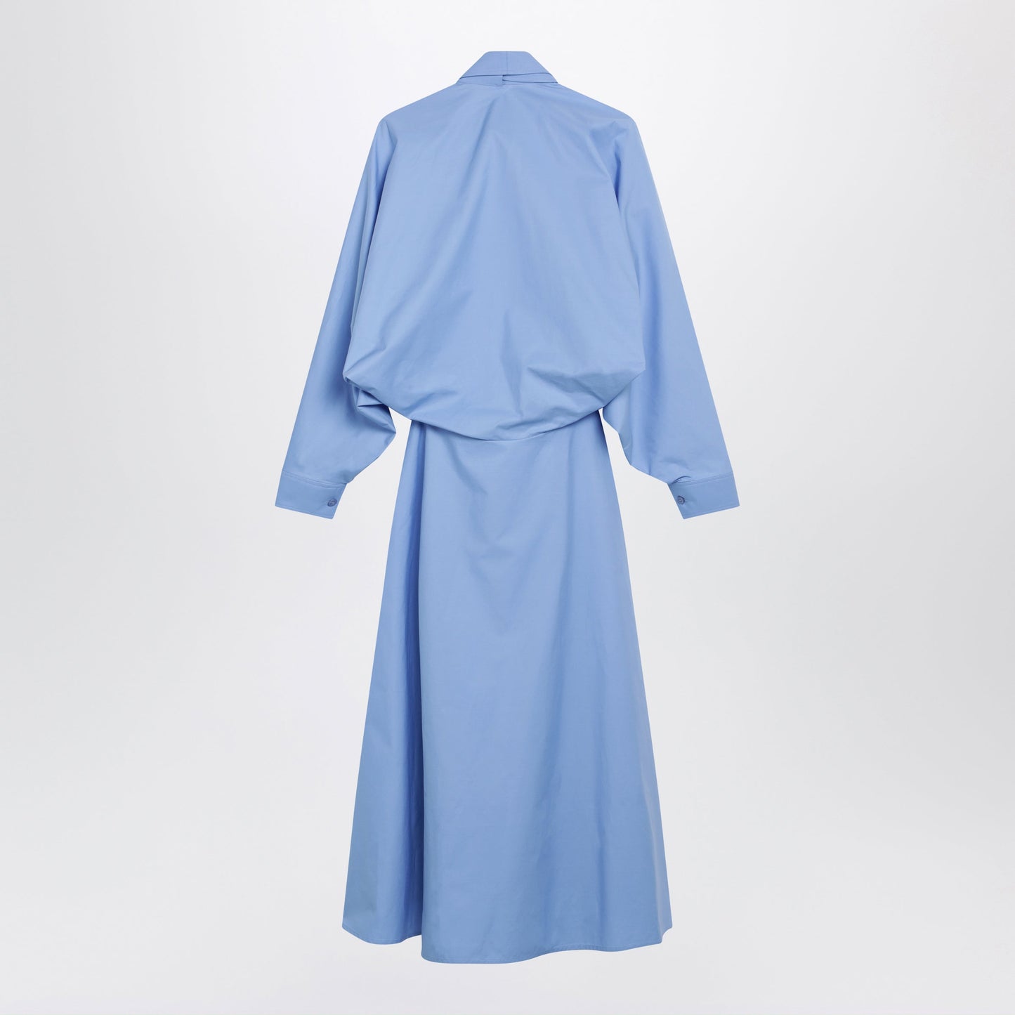 Balenciaga Light Blue Cotton Poplin Shirt Dress Women BALENCIAGA