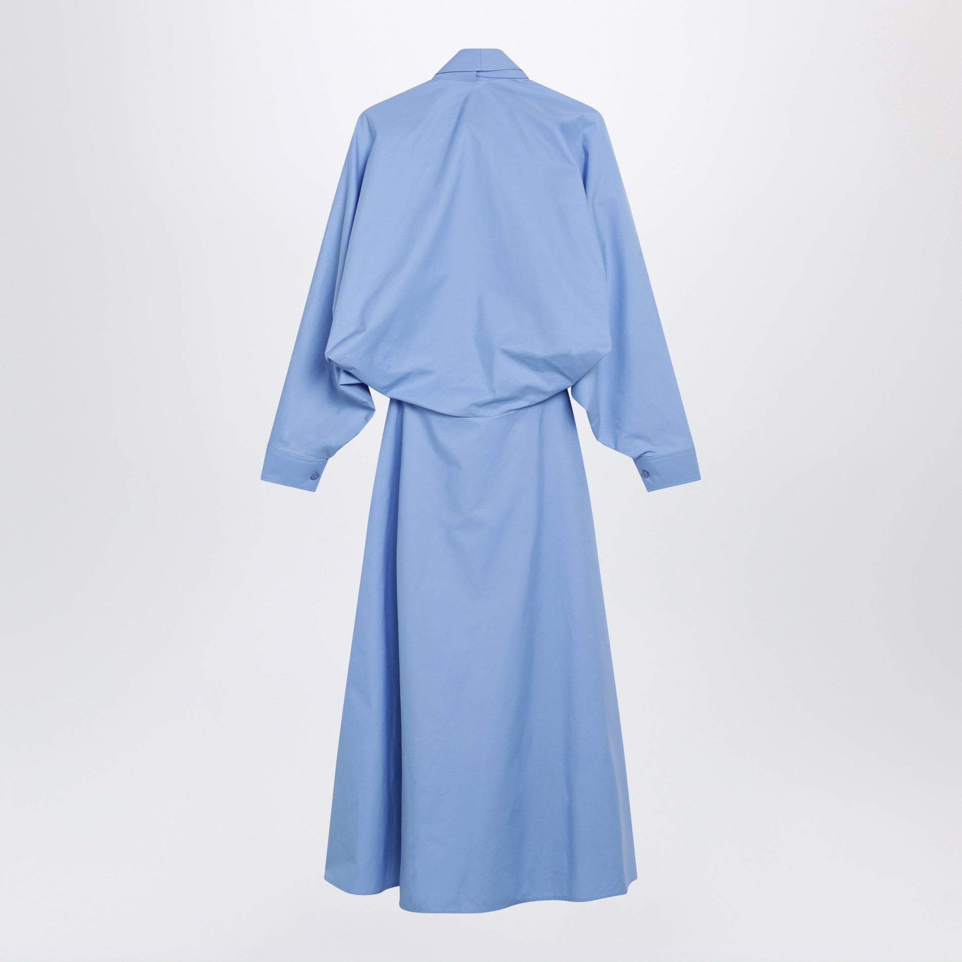 Balenciaga Light Blue Cotton Poplin Shirt Dress Women BALENCIAGA