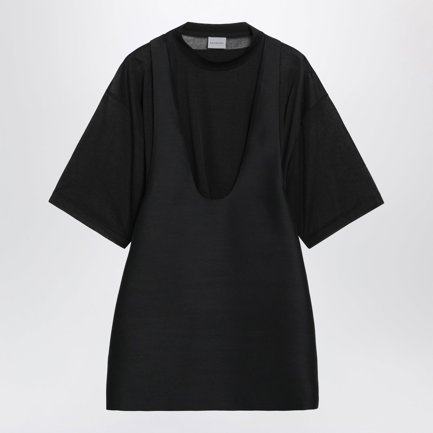 Balenciaga Black Wool And Silk Mini Dress Women BALENCIAGA