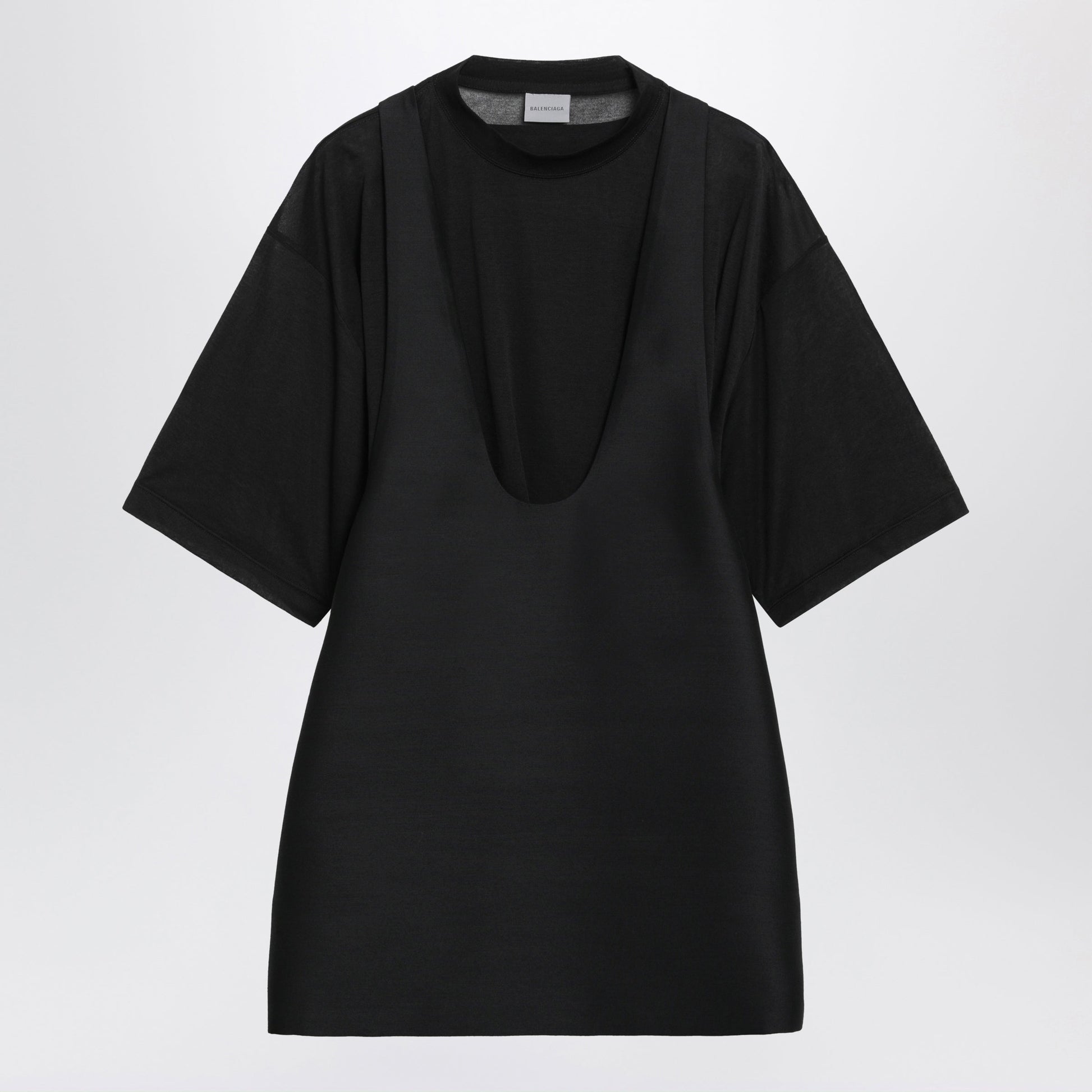 Balenciaga Black Wool And Silk Mini Dress Women BALENCIAGA