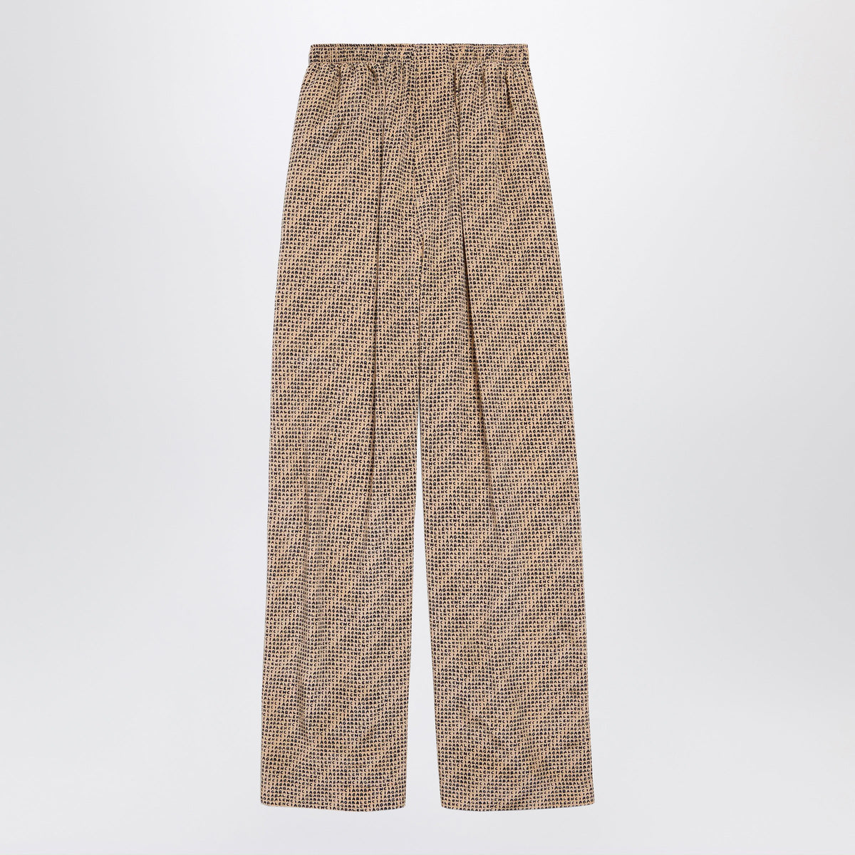 Balenciaga Beige And Black Monogram Silk Crãªpe Trousers Women BALENCIAGA