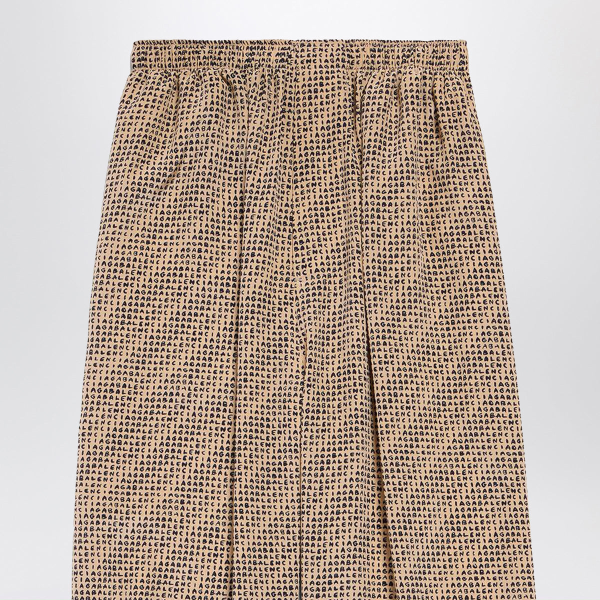 Balenciaga Beige And Black Monogram Silk Crãªpe Trousers Women BALENCIAGA