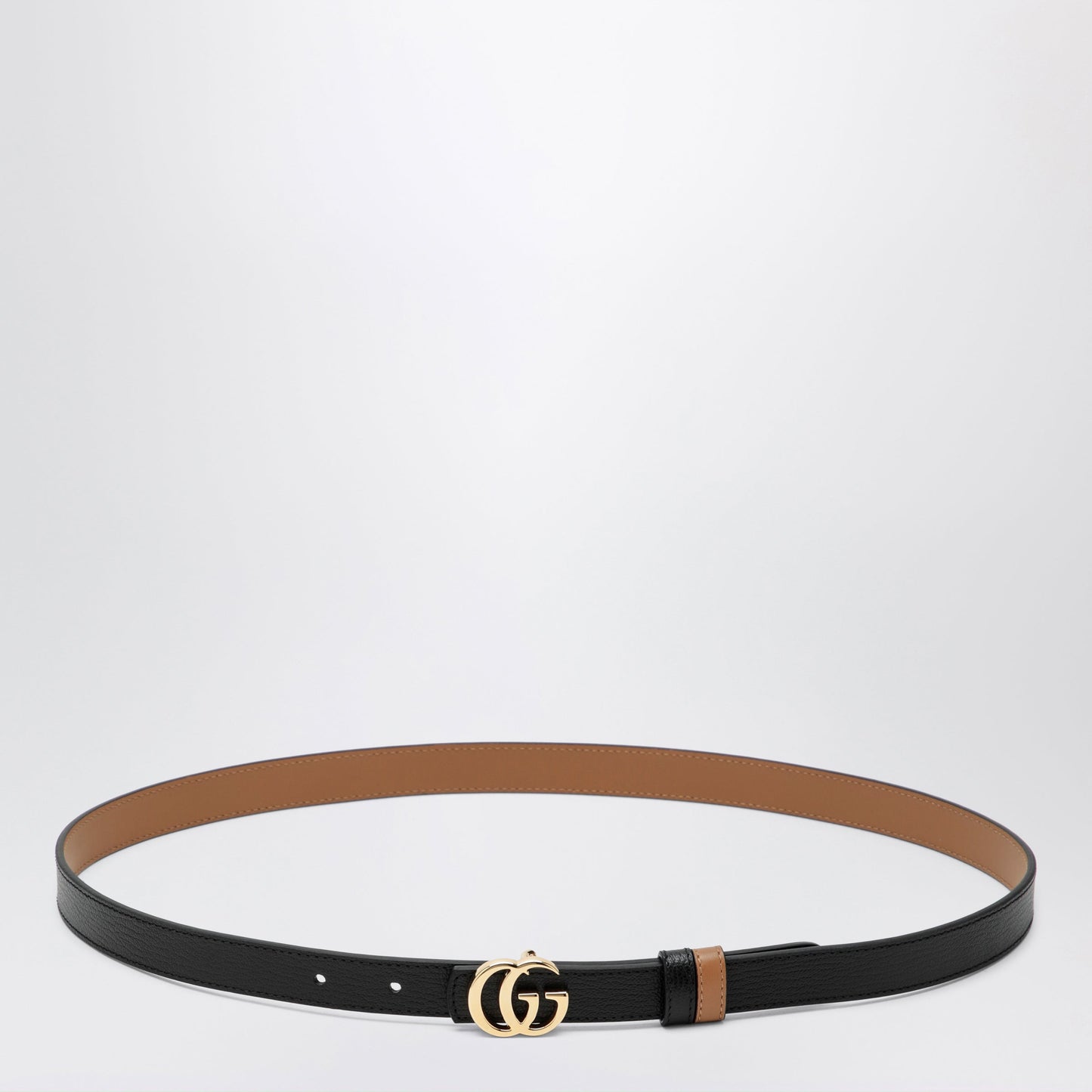 Gucci Reversible Gg Marmont Belt In Black/Beige Leather Women GUCCI