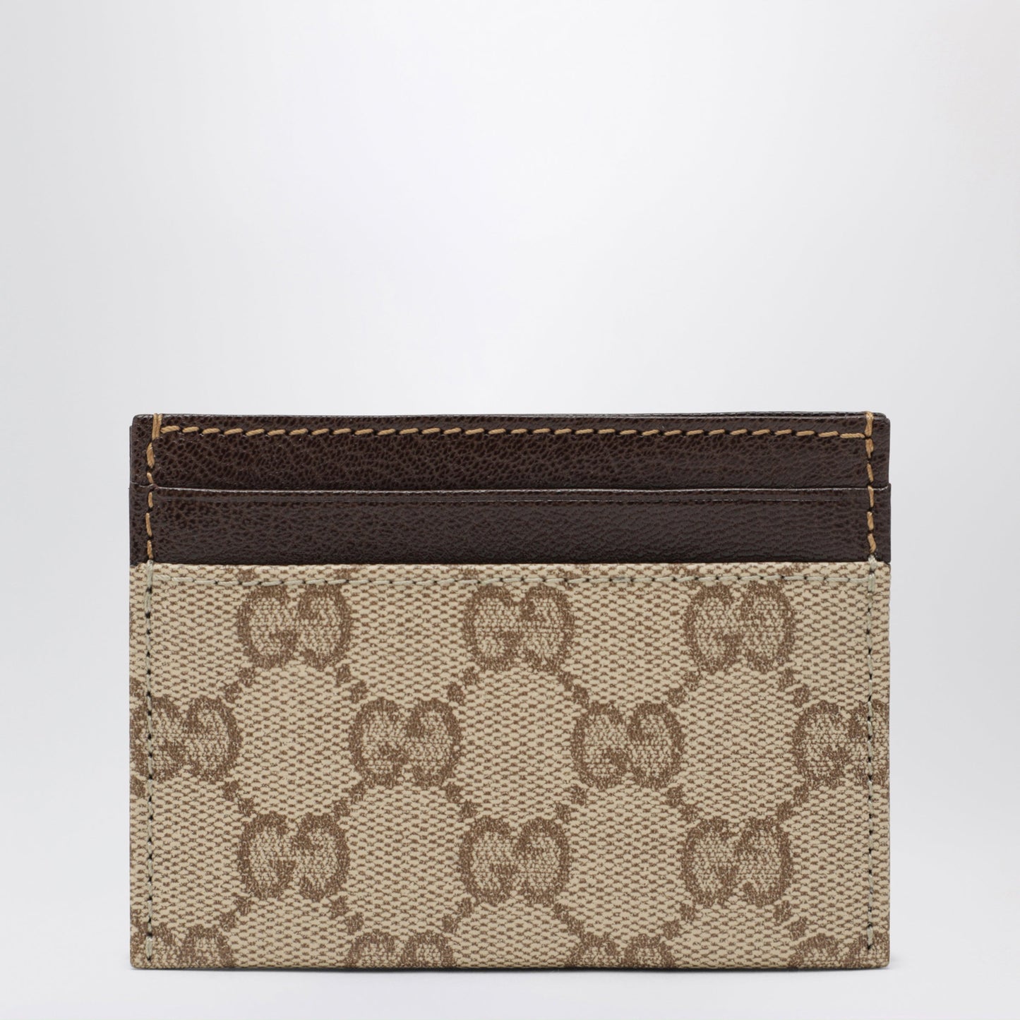 Gucci Essence Classic Card Holder In Brown Gg Canvas Men GUCCI