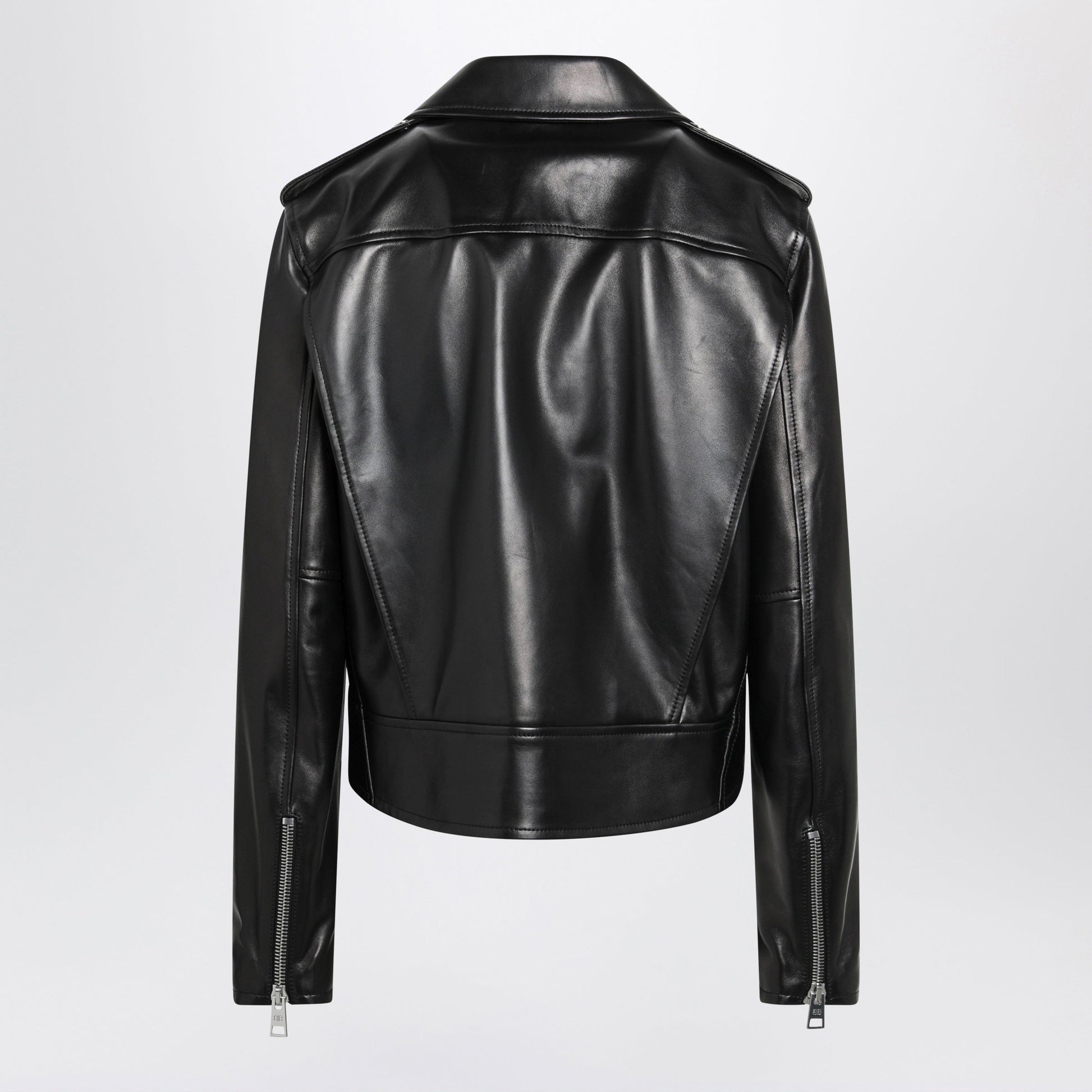 Balenciaga Black Leather Biker Jacket Women BALENCIAGA