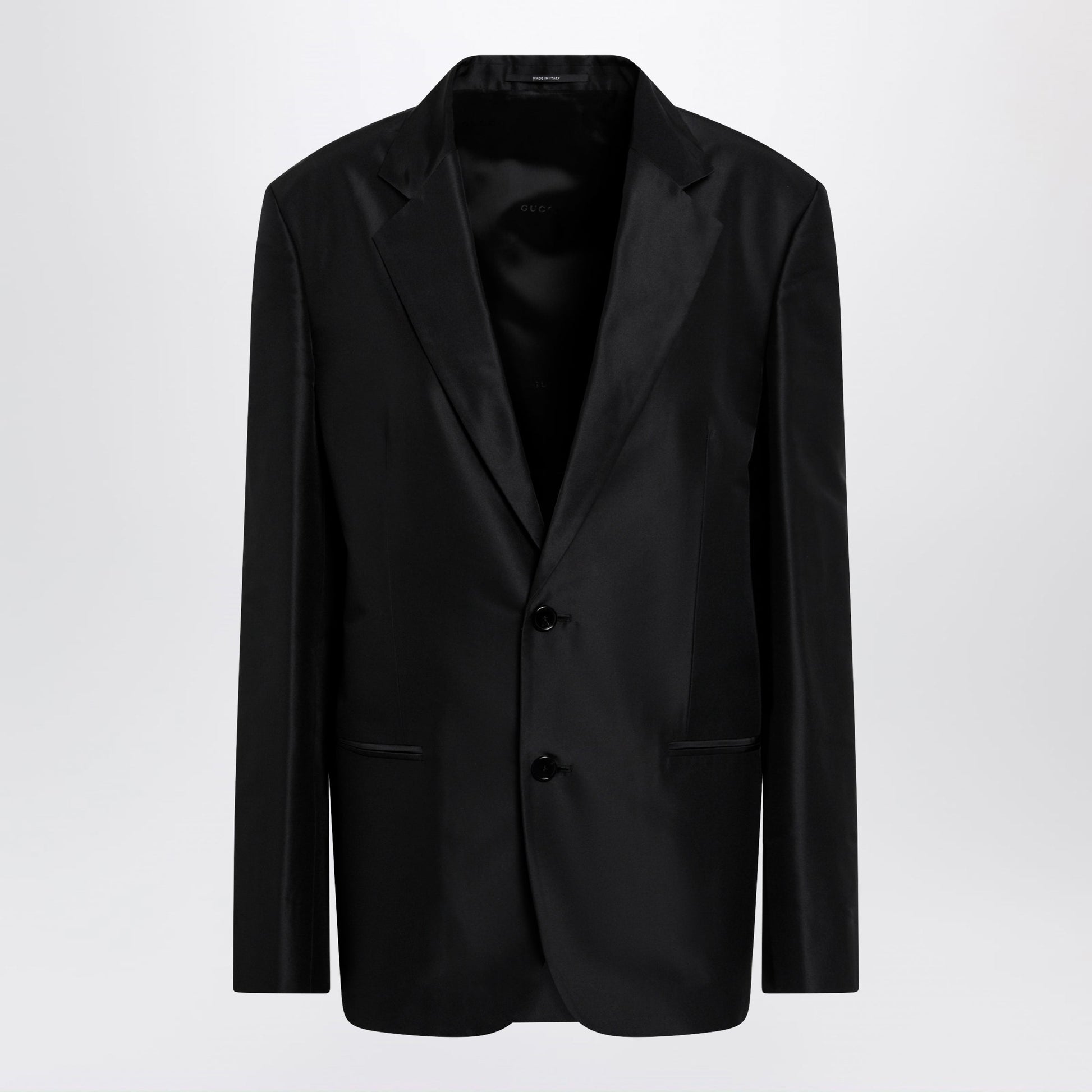 Gucci Oversized Fine Silk Faille Jacket In Black Women GUCCI