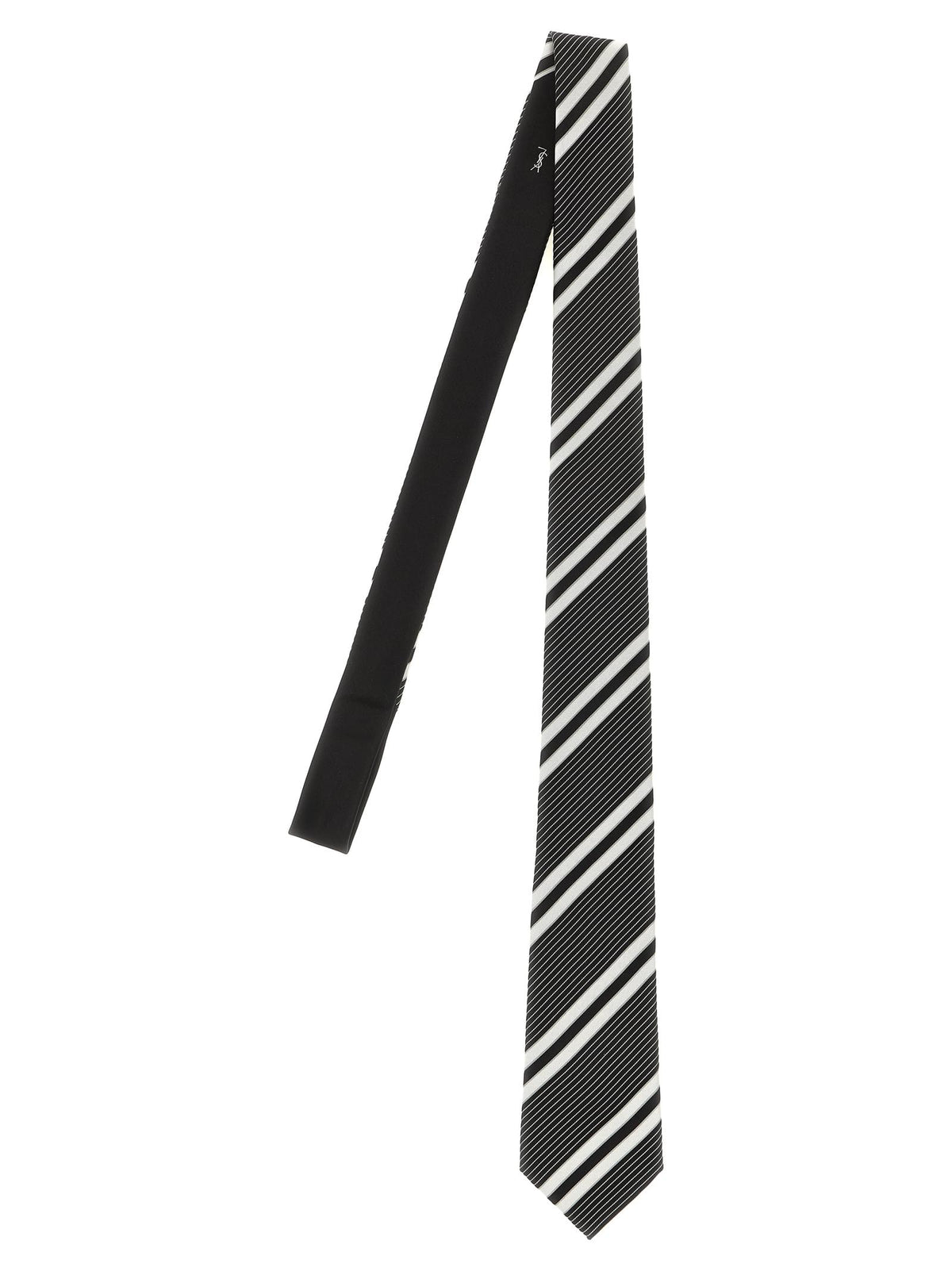 Saint Laurent Men Jacquard Diagonal Striped Tie SAINT LAURENT