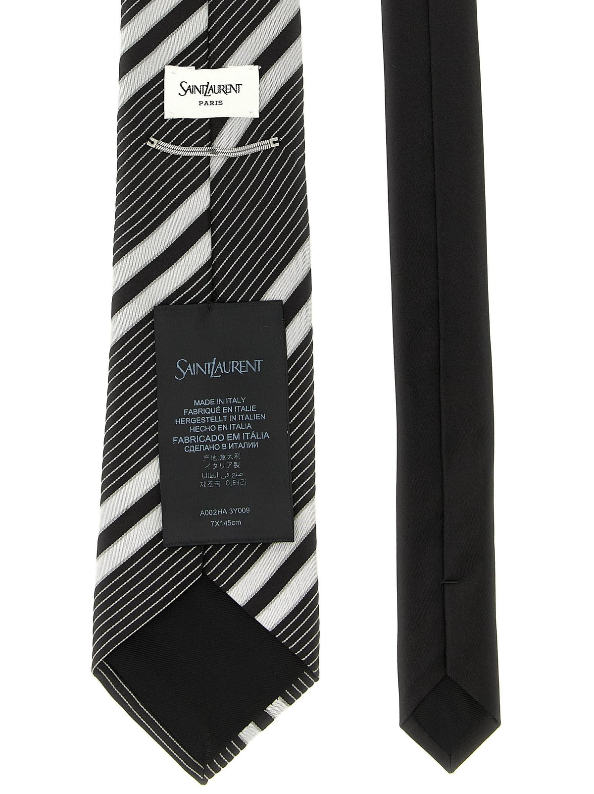 Saint Laurent Men Jacquard Diagonal Striped Tie SAINT LAURENT
