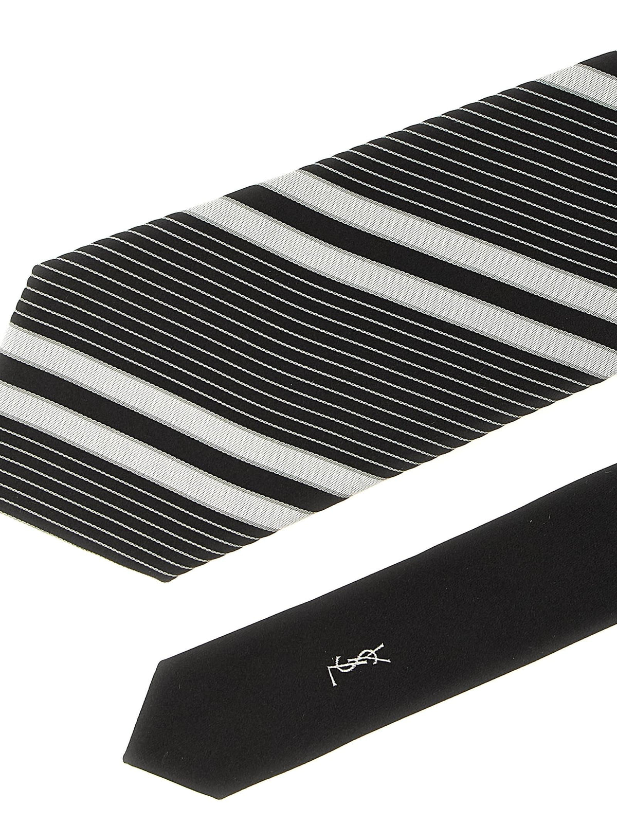 Saint Laurent Men Jacquard Diagonal Striped Tie SAINT LAURENT