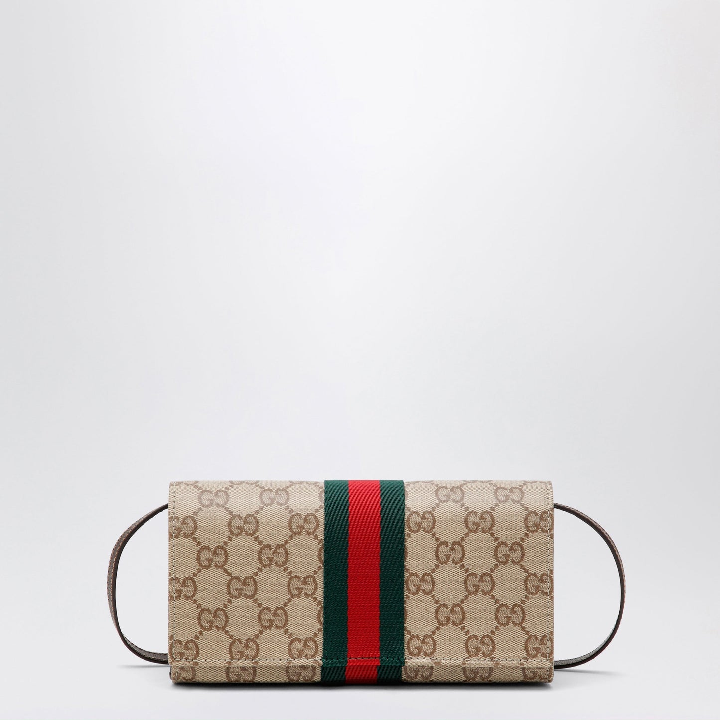Gucci Small Pouch In Gg Canvas With Web Stripe Women GUCCI