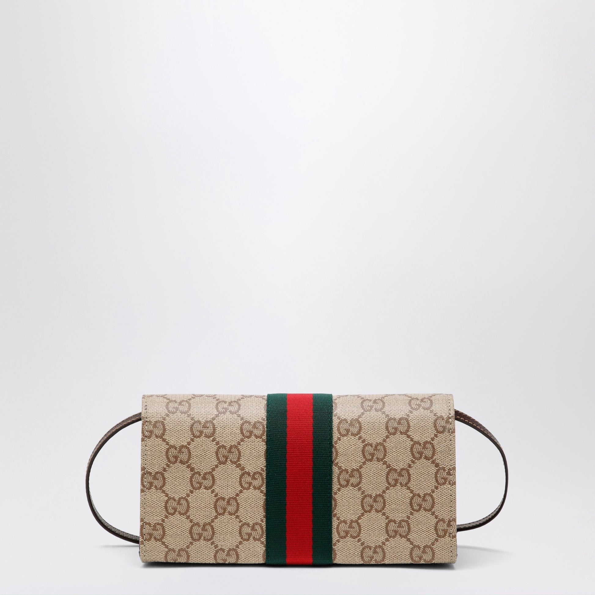 Gucci Small Pouch In Gg Canvas With Web Stripe Women GUCCI