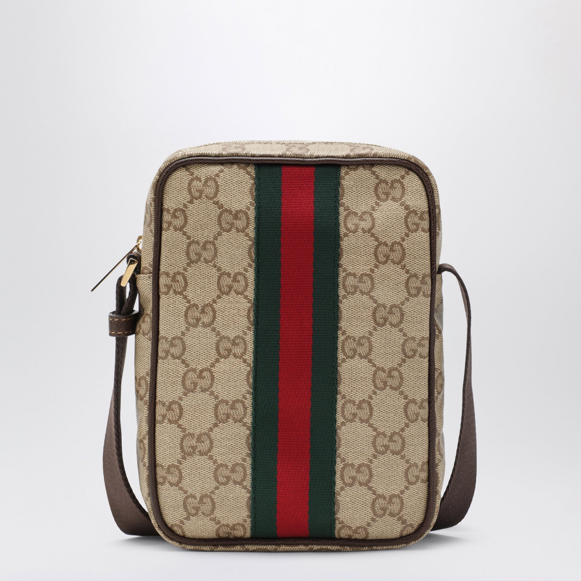 Gucci Mini Gg Bag With Web Stripe In Sand Beige Coated Fabric Men GUCCI