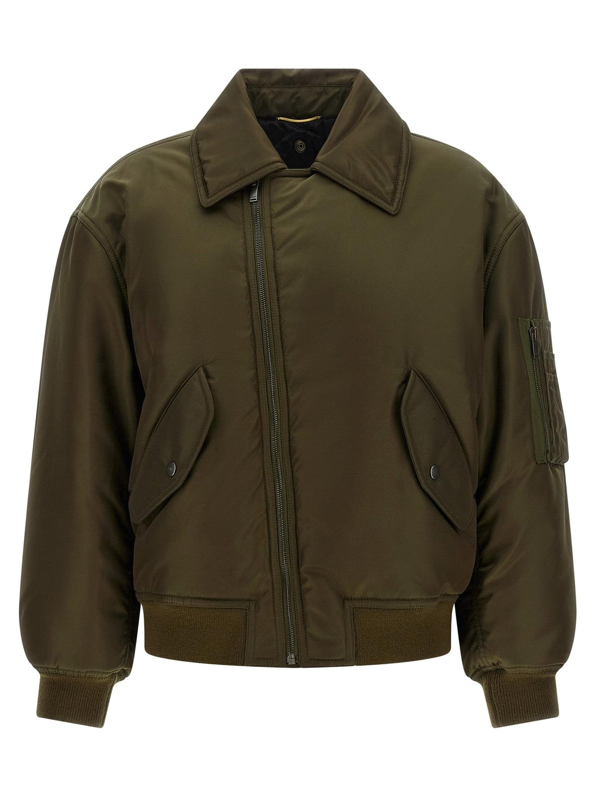 Saint Laurent Women Removable Shearling Neck Bomber Jacket SAINT LAURENT
