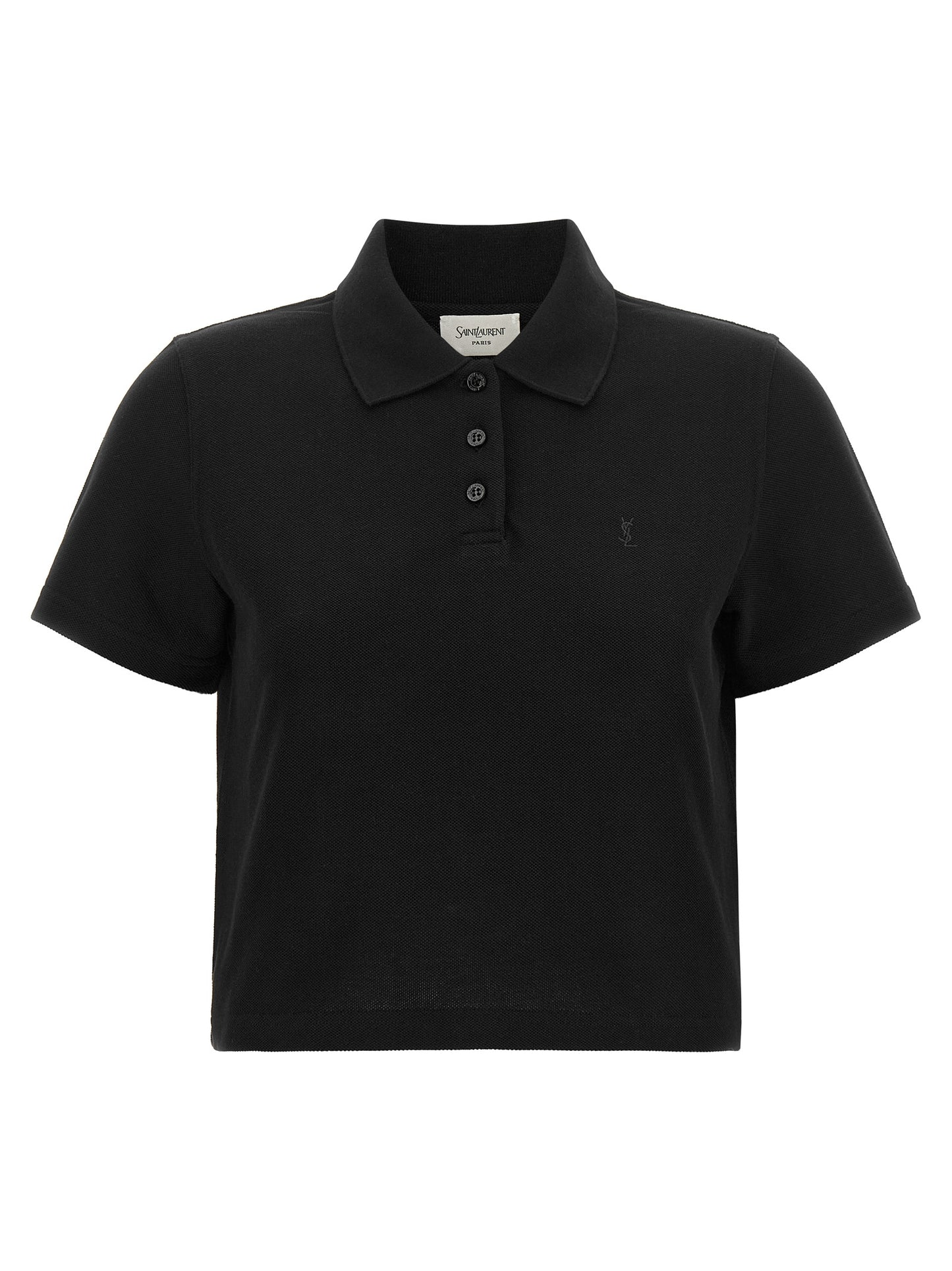 Saint Laurent Women 'Cassandre' Crop Polo Shirt SAINT LAURENT