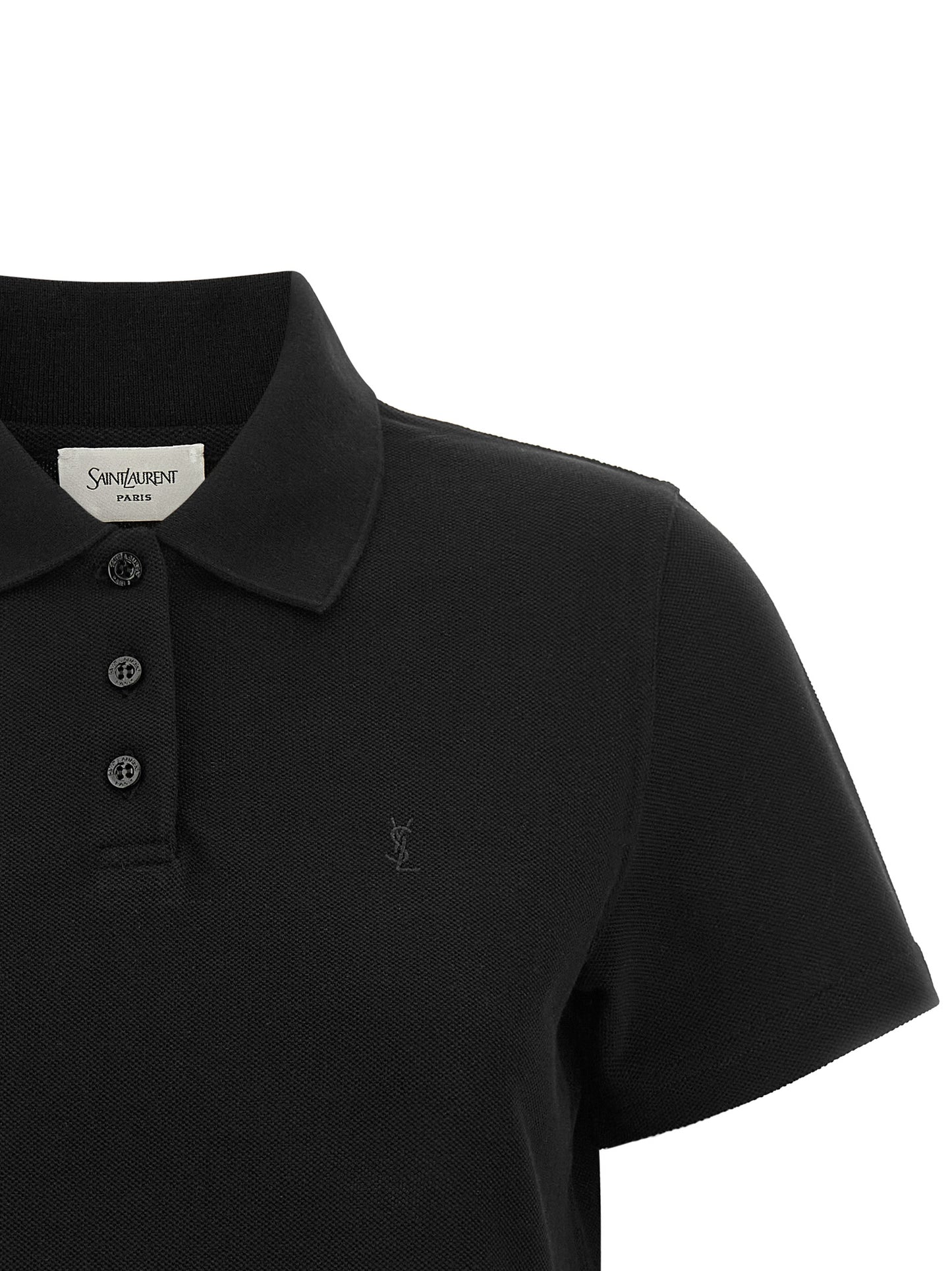 Saint Laurent Women 'Cassandre' Crop Polo Shirt SAINT LAURENT