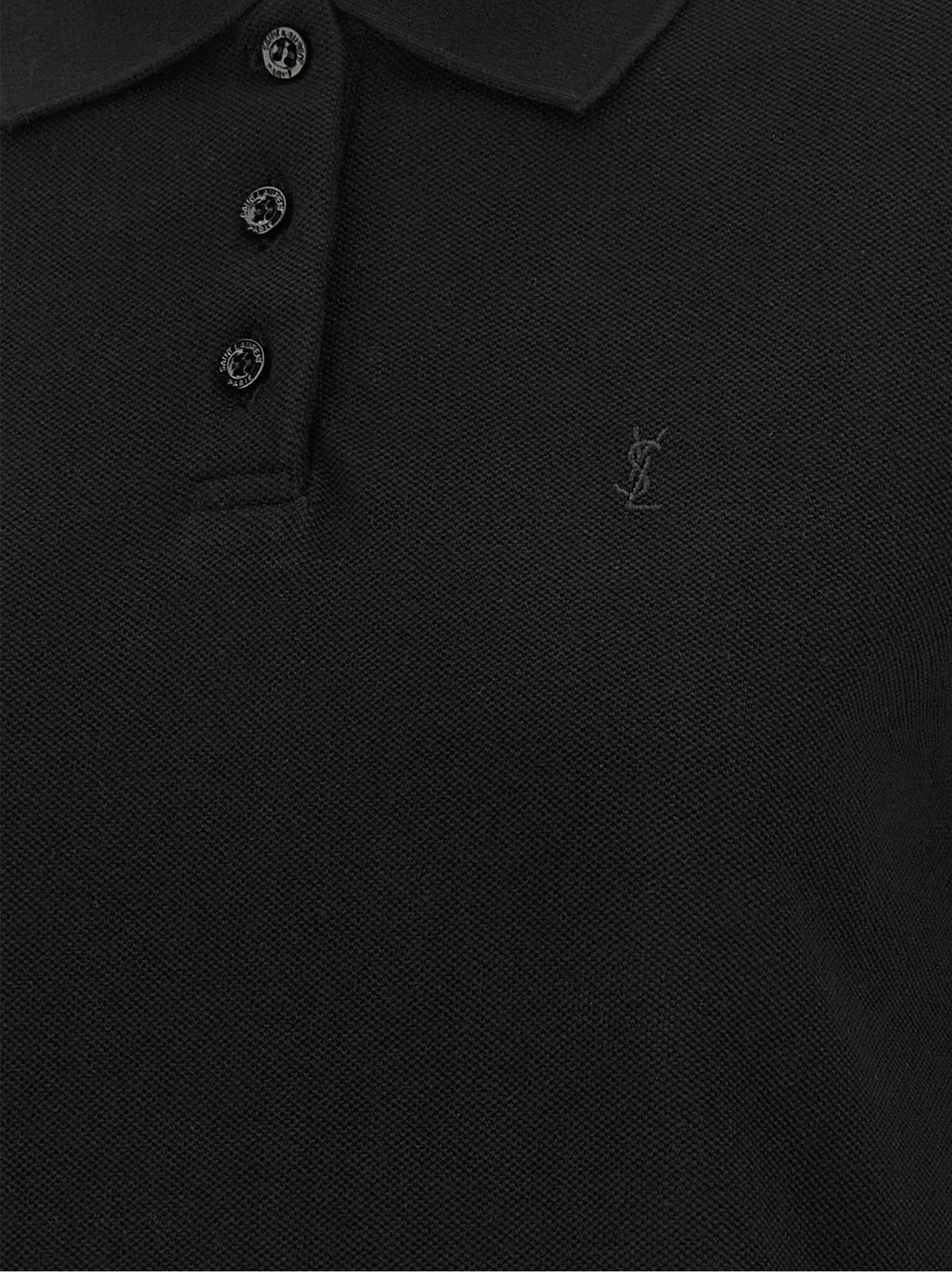 Saint Laurent Women 'Cassandre' Crop Polo Shirt SAINT LAURENT