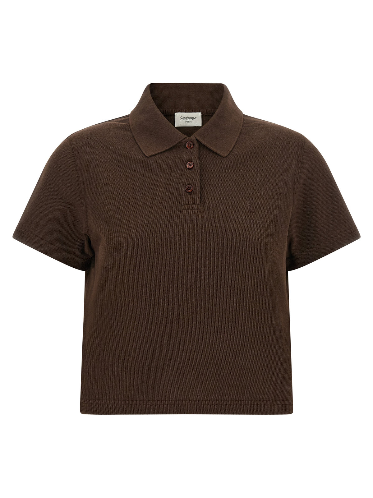 Saint Laurent Women 'Cassandre' Crop Polo Shirt SAINT LAURENT