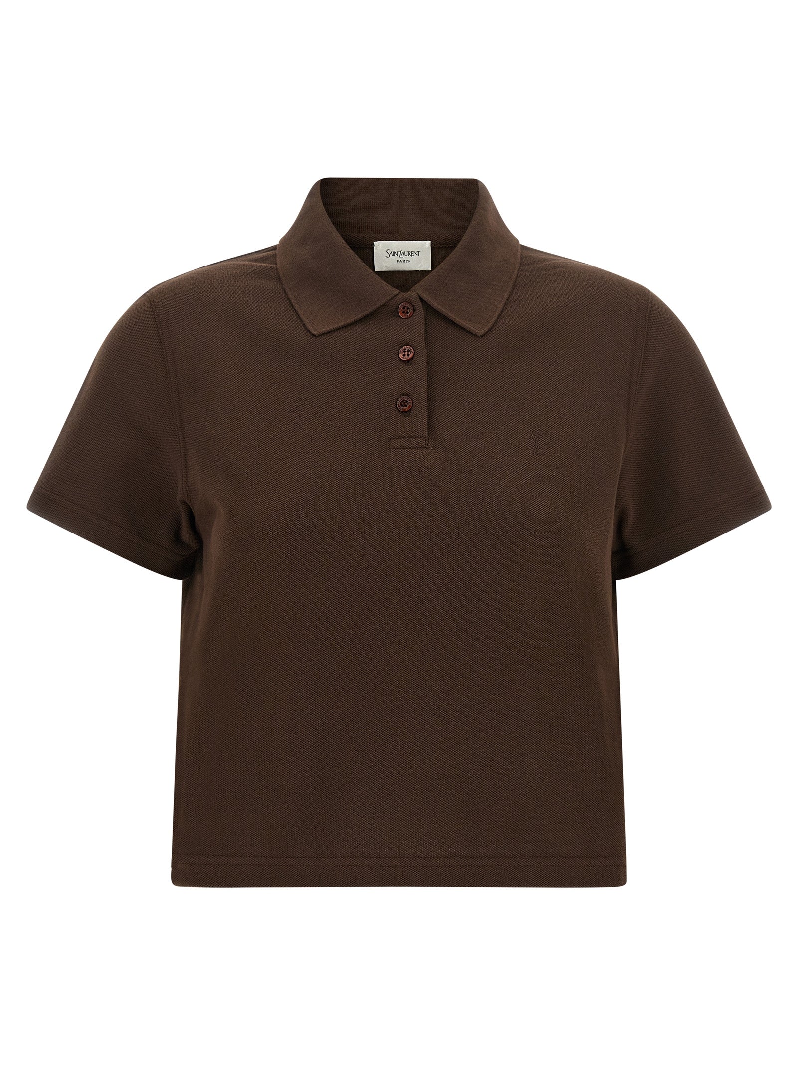 Saint Laurent Women 'Cassandre' Crop Polo Shirt SAINT LAURENT
