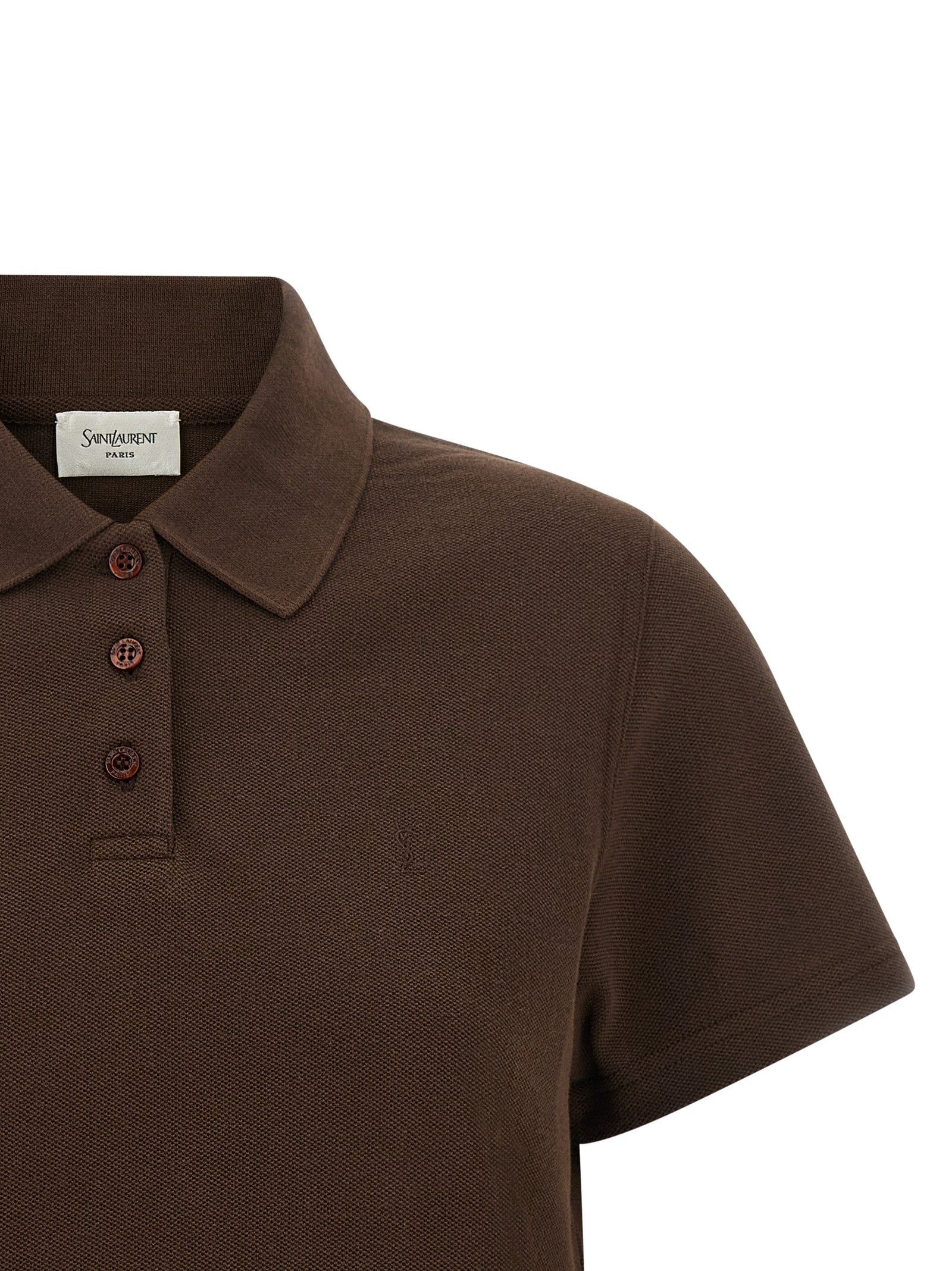 Saint Laurent Women 'Cassandre' Crop Polo Shirt SAINT LAURENT