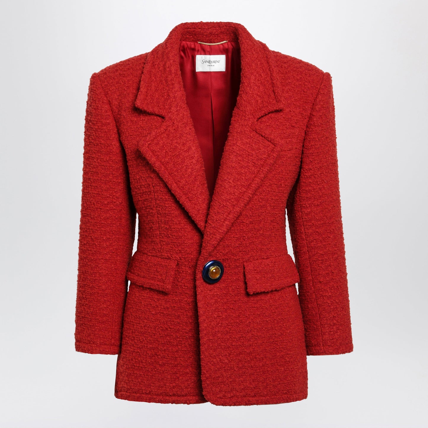 Saint Laurent Roux Tweed Jacket In Virgin Wool Women SAINT LAURENT