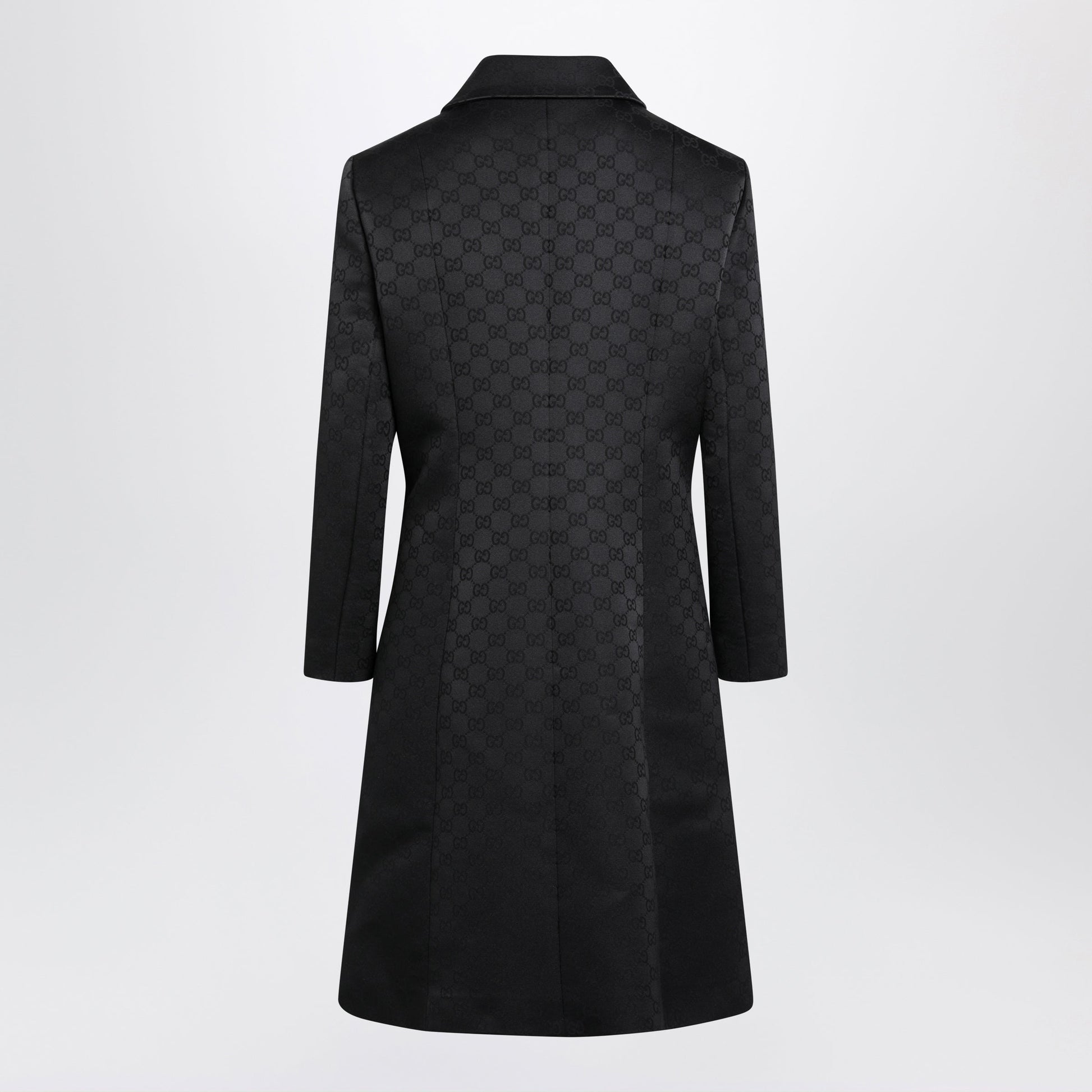 Gucci Black Gg Jacquard Viscose Coat Women GUCCI