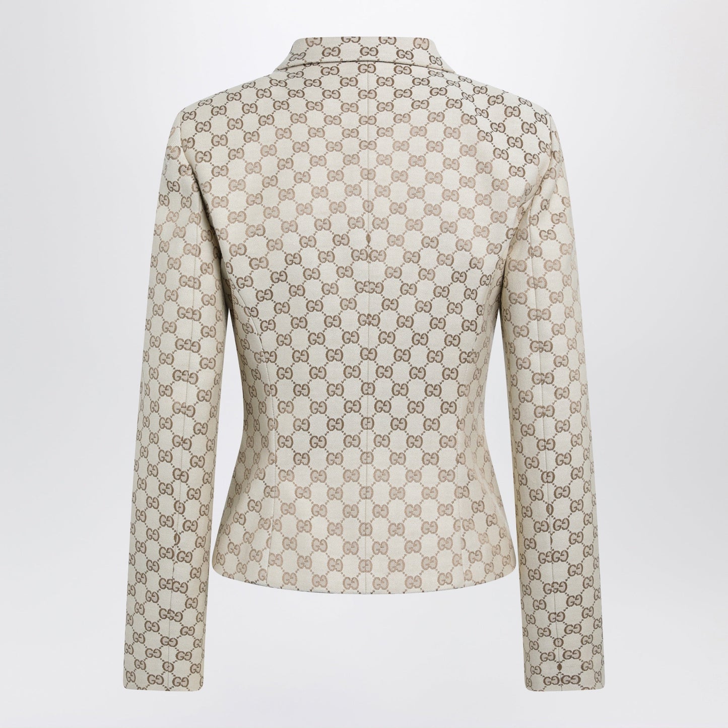 Gucci Fitted Jacket In New Sand Gg Cotton Women GUCCI