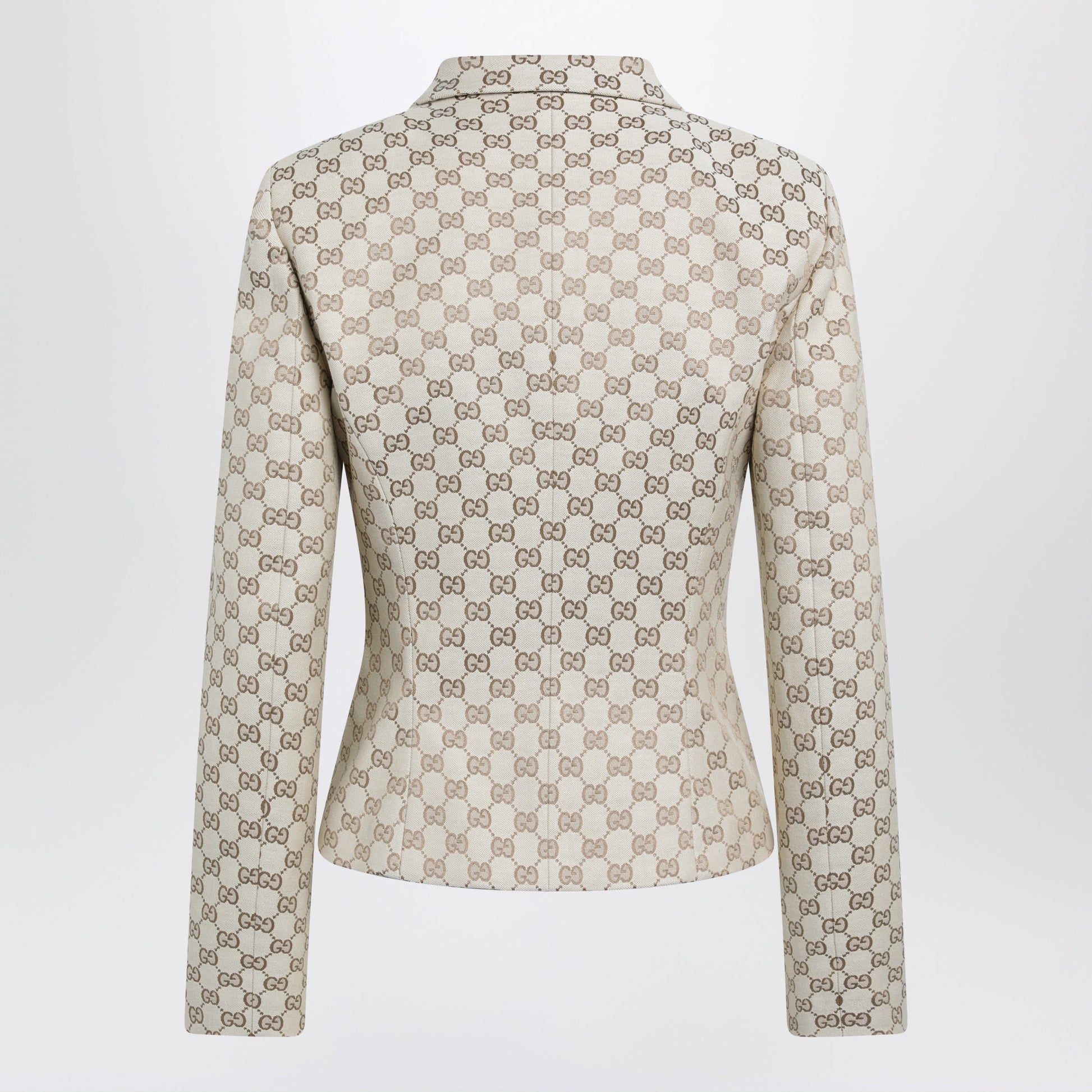 Gucci Fitted Jacket In New Sand Gg Cotton Women GUCCI