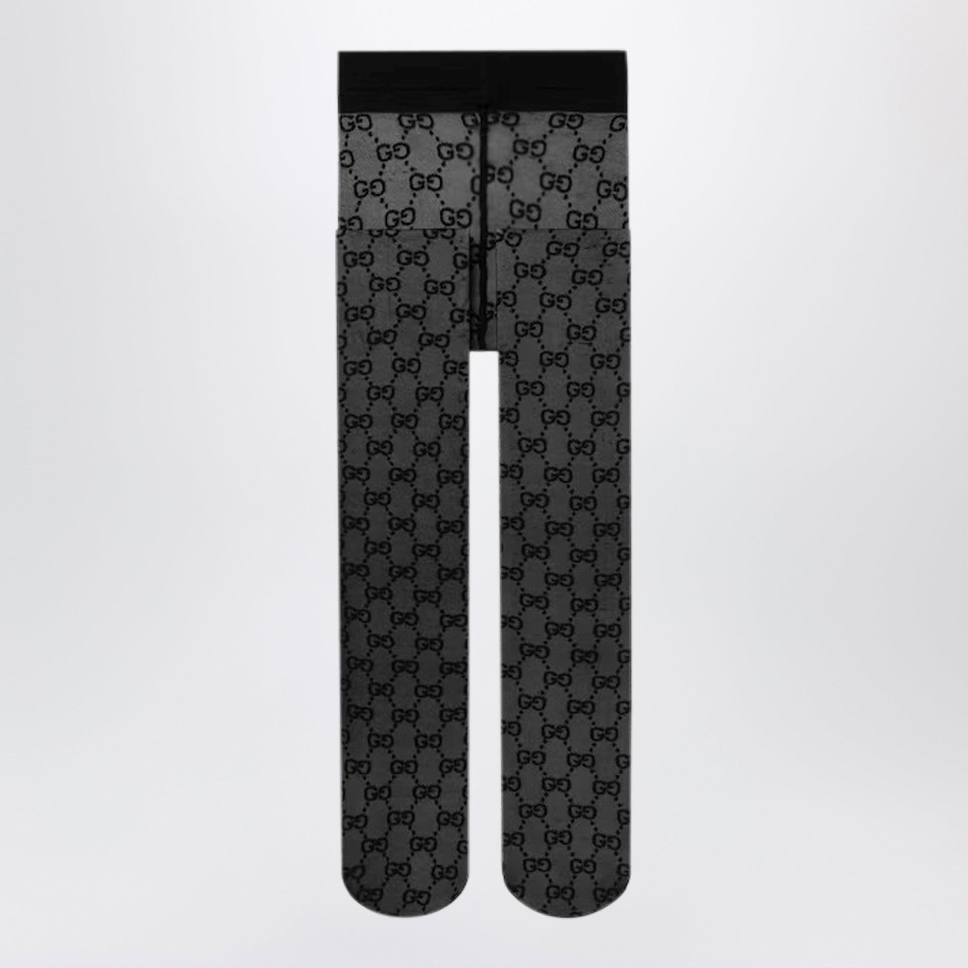 Gucci Black Stretch Nylon Tights With A Gg Pattern Women GUCCI