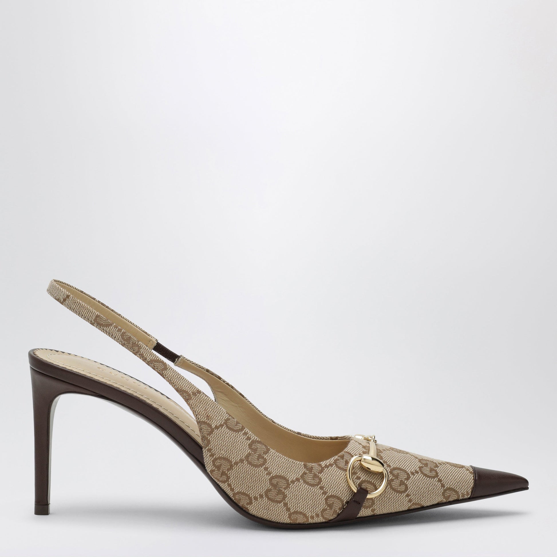 Gucci Beige Donna Slingback Pumps In Gg Fabric Women GUCCI