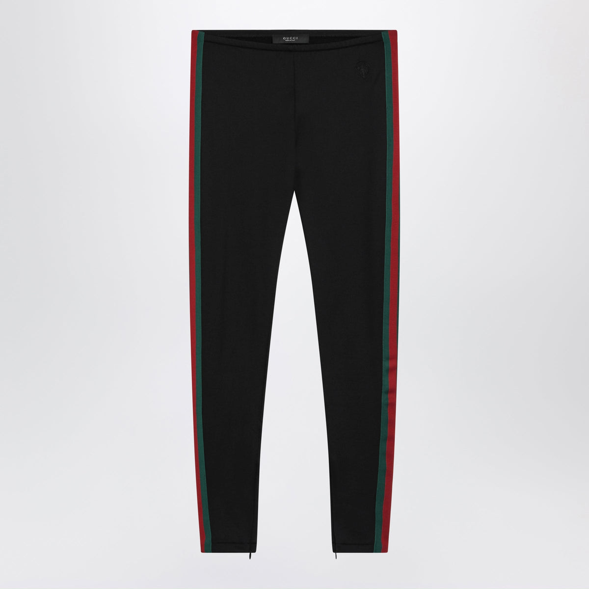 Gucci Black Leggings With Web Stripe In Cotton Blend Women GUCCI