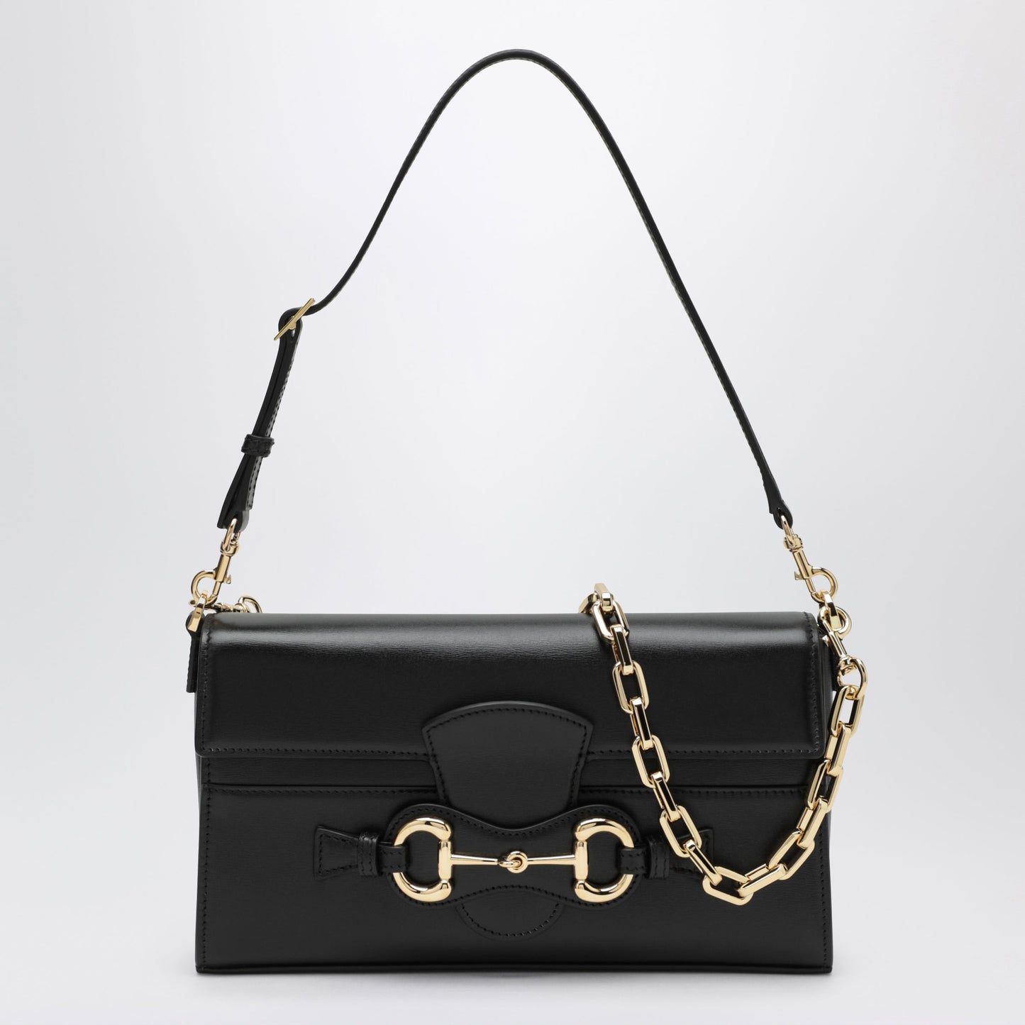 Gucci Horsebit Ristretto Black Shoulder Bag Women GUCCI