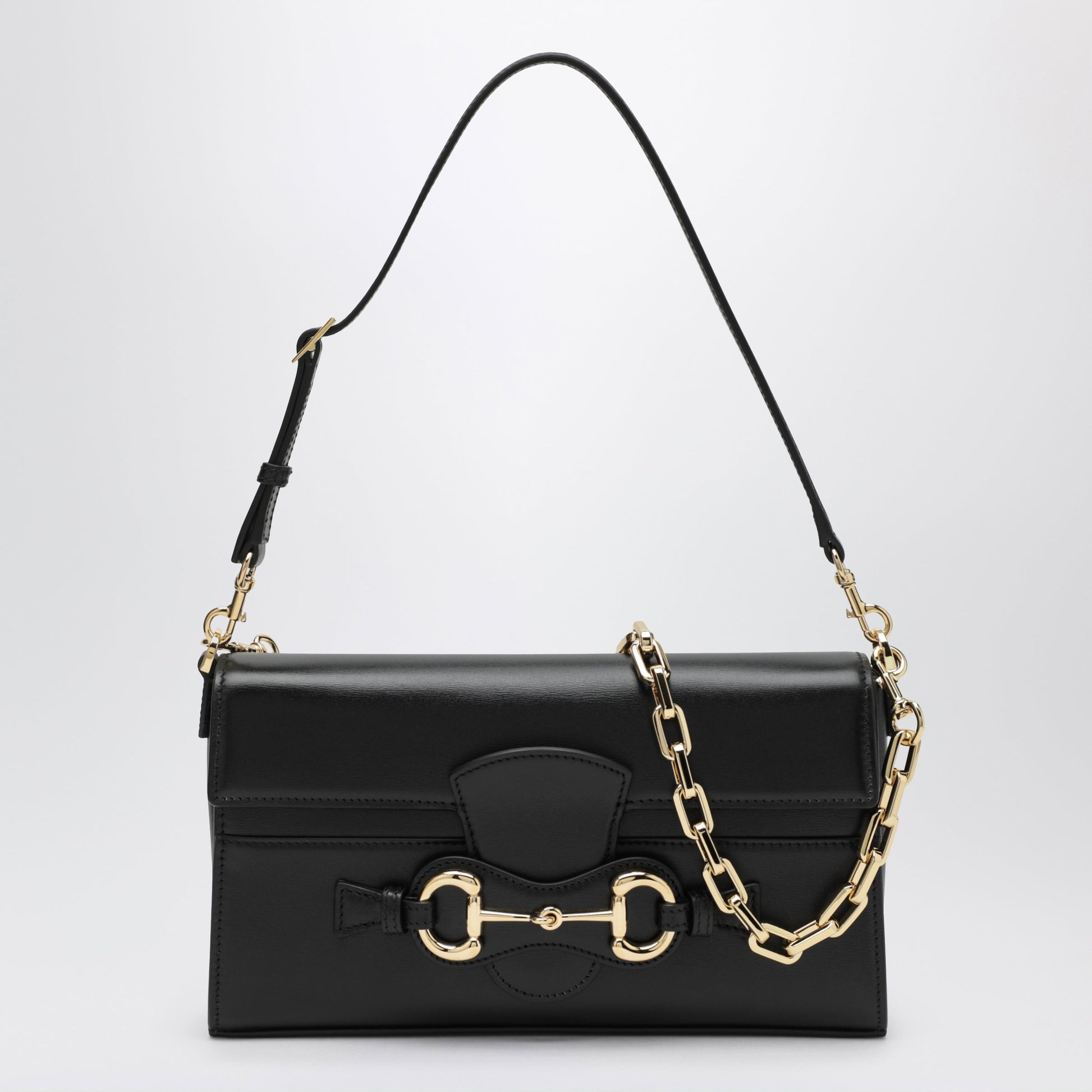 Gucci Horsebit Ristretto Black Shoulder Bag Women GUCCI