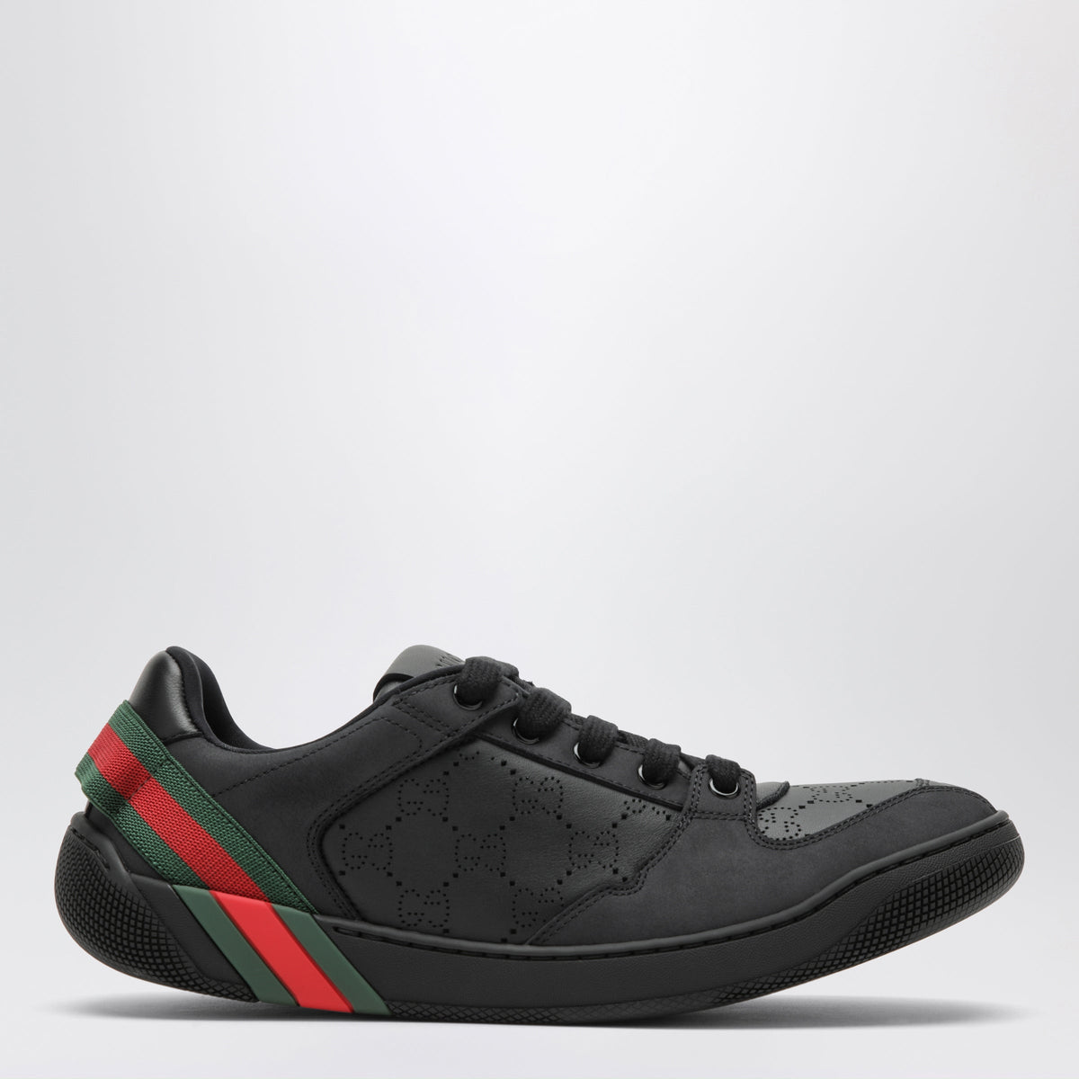 Gucci Black Leather Screener Sneakers Men GUCCI
