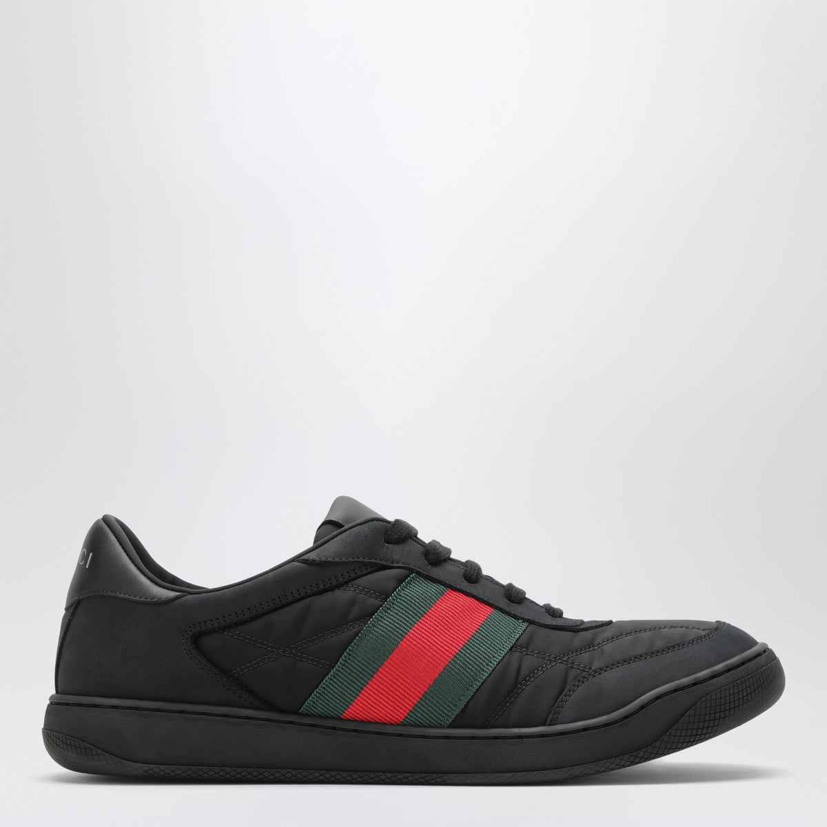Gucci Black Screener Sneakers In Leather And Fabric Men GUCCI
