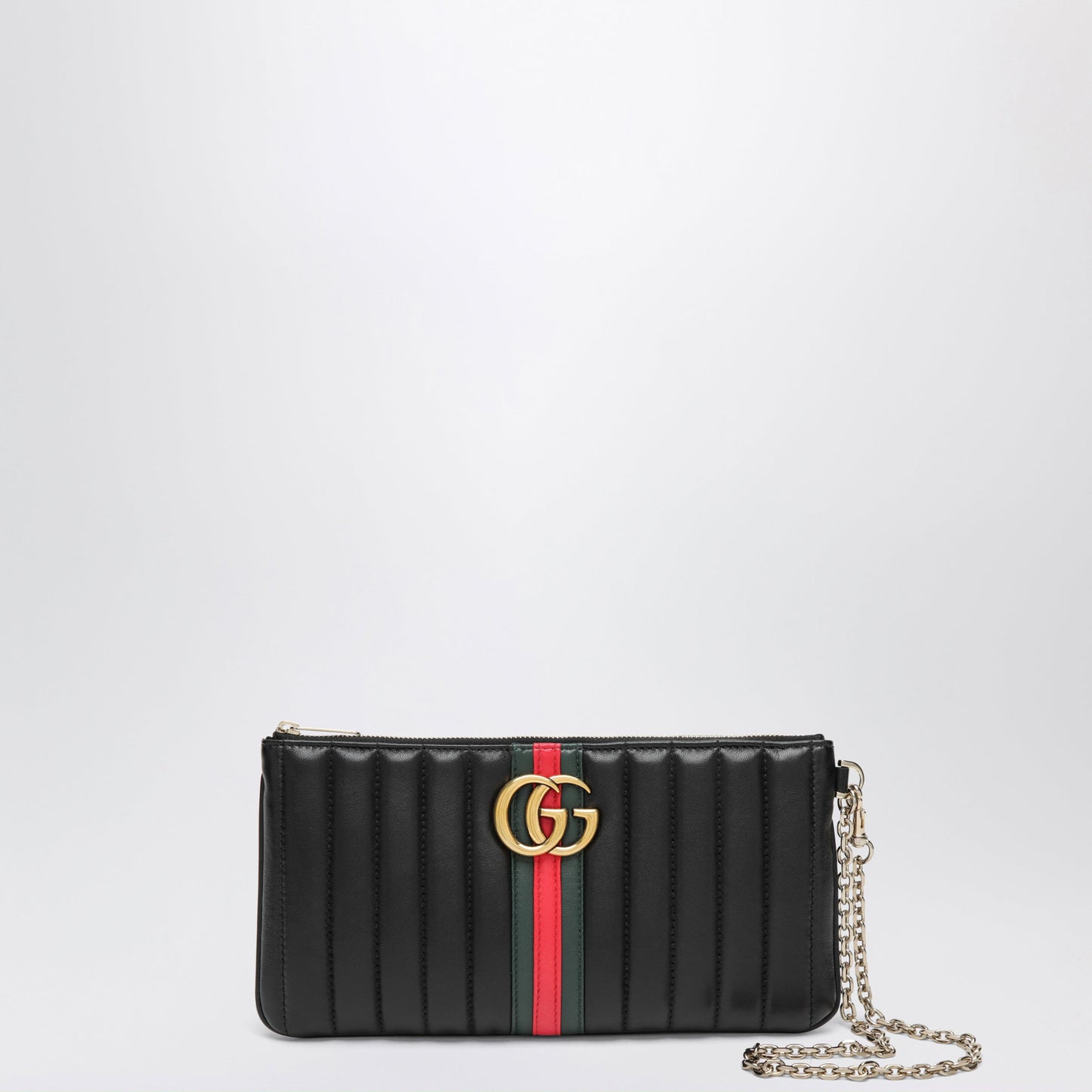 Gucci Black Gg Marmont Leather Pouch Women GUCCI