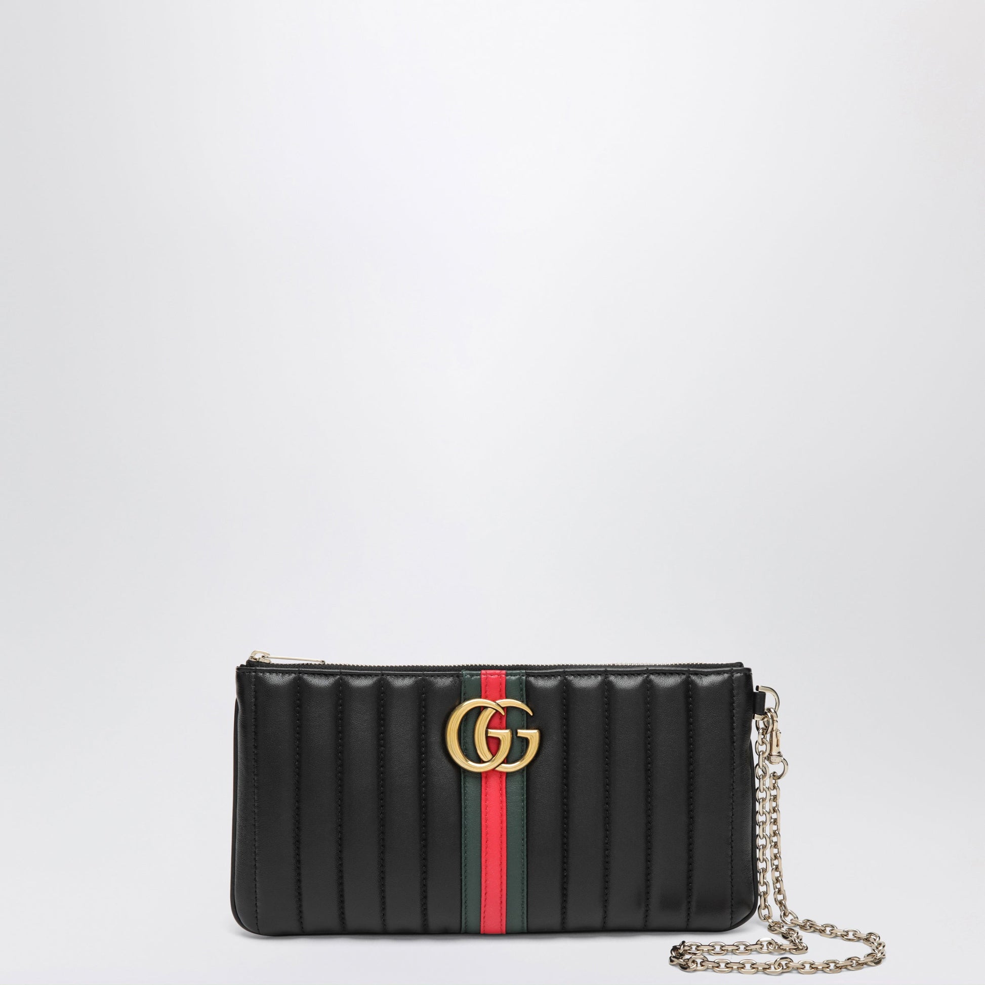 Gucci Black Gg Marmont Leather Pouch Women GUCCI