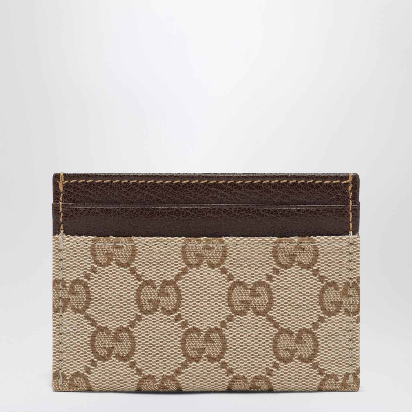 Gucci Horsebit Card Holder In Gg Fabric In Beige/Brown Women GUCCI