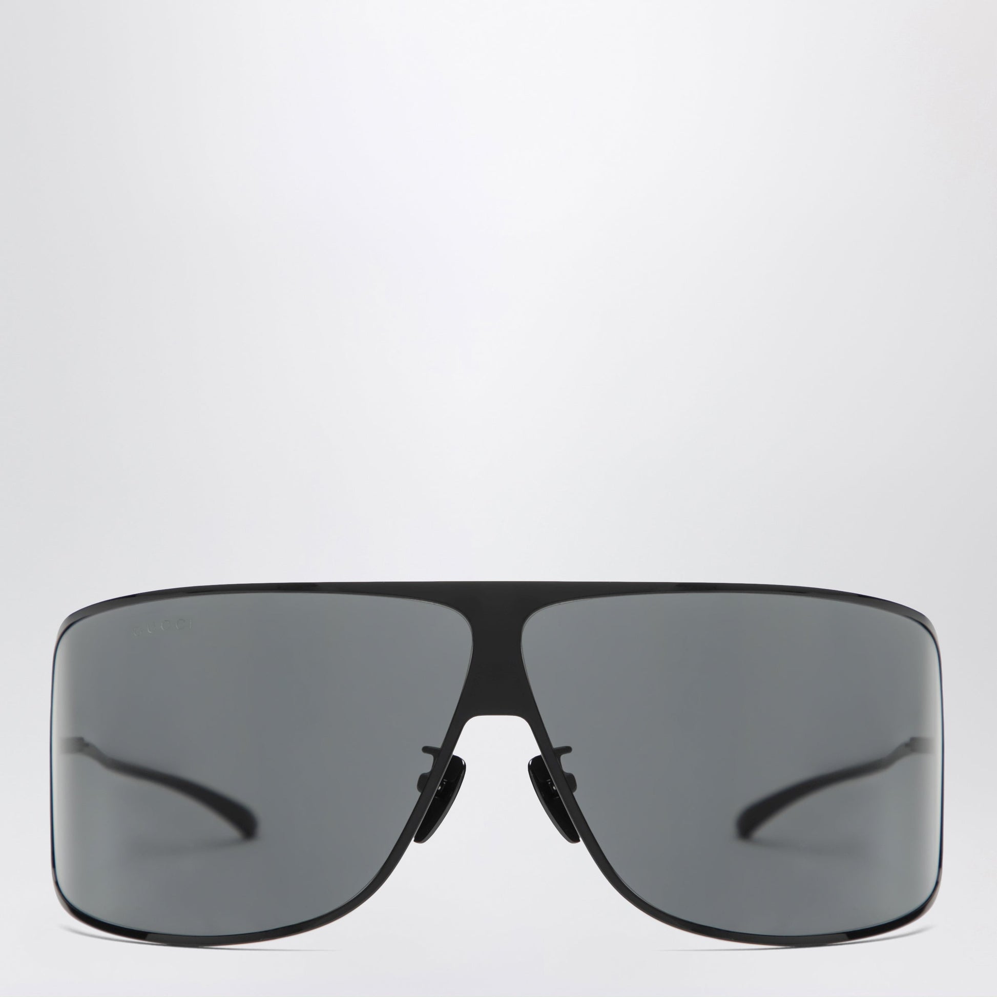 Gucci Black Shield Sunglasses With Grey Lenses Men GUCCI
