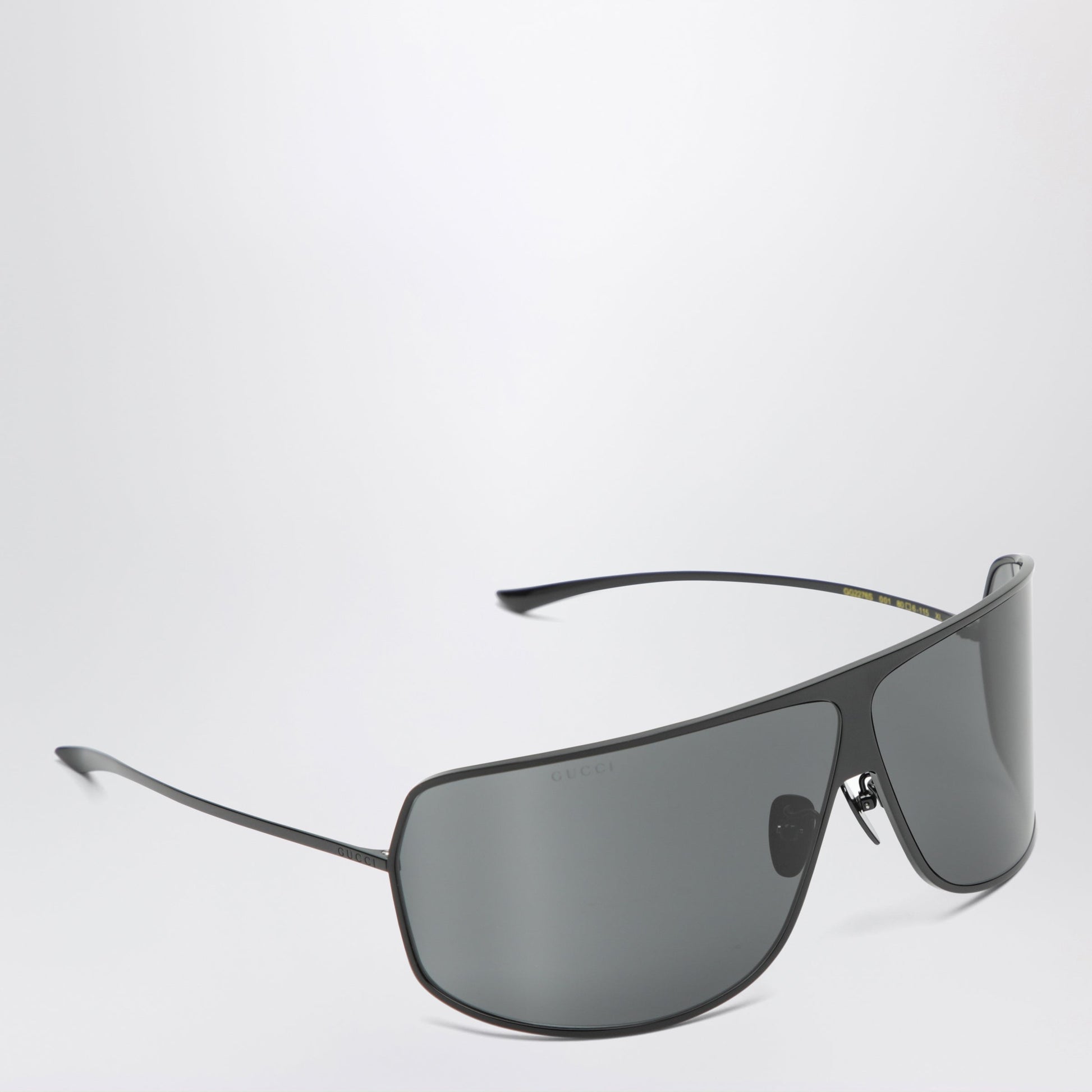 Gucci Black Shield Sunglasses With Grey Lenses Men GUCCI