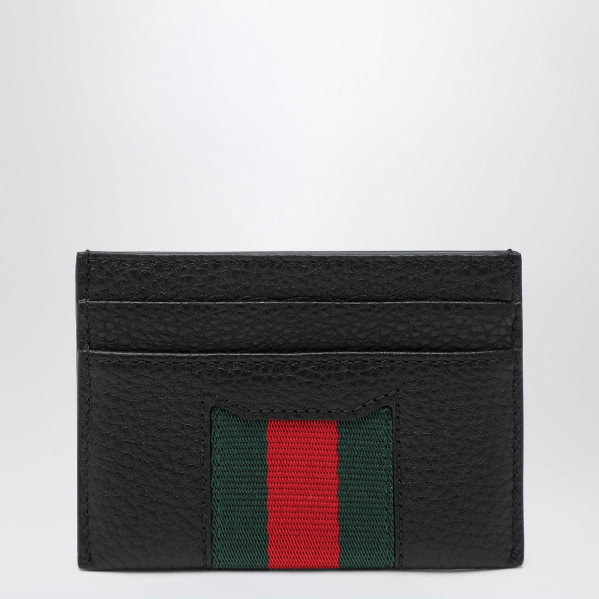 Gucci Web Trademark Black Leather Bi-Fold Wallet Men GUCCI