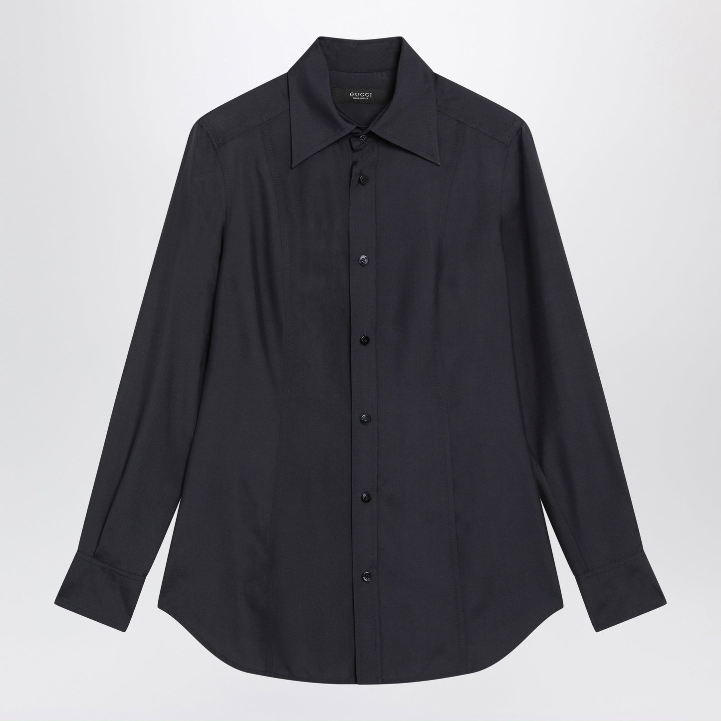 Gucci Ink-Colored Silk Poplin Shirt Women GUCCI