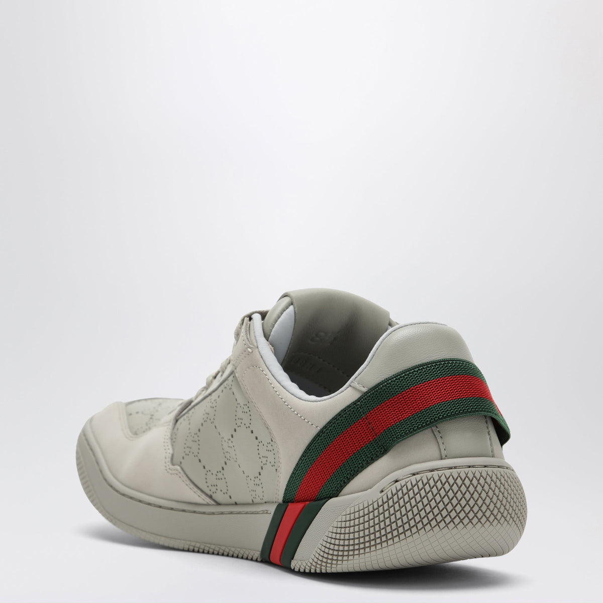 Gucci Grey Sneakers With Perforated Gg Motif Men GUCCI