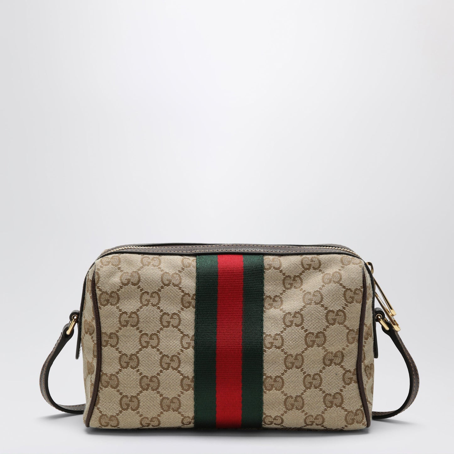 Gucci Small Horsebit Web Camera Bag In Vintage Sand Fabric Women GUCCI