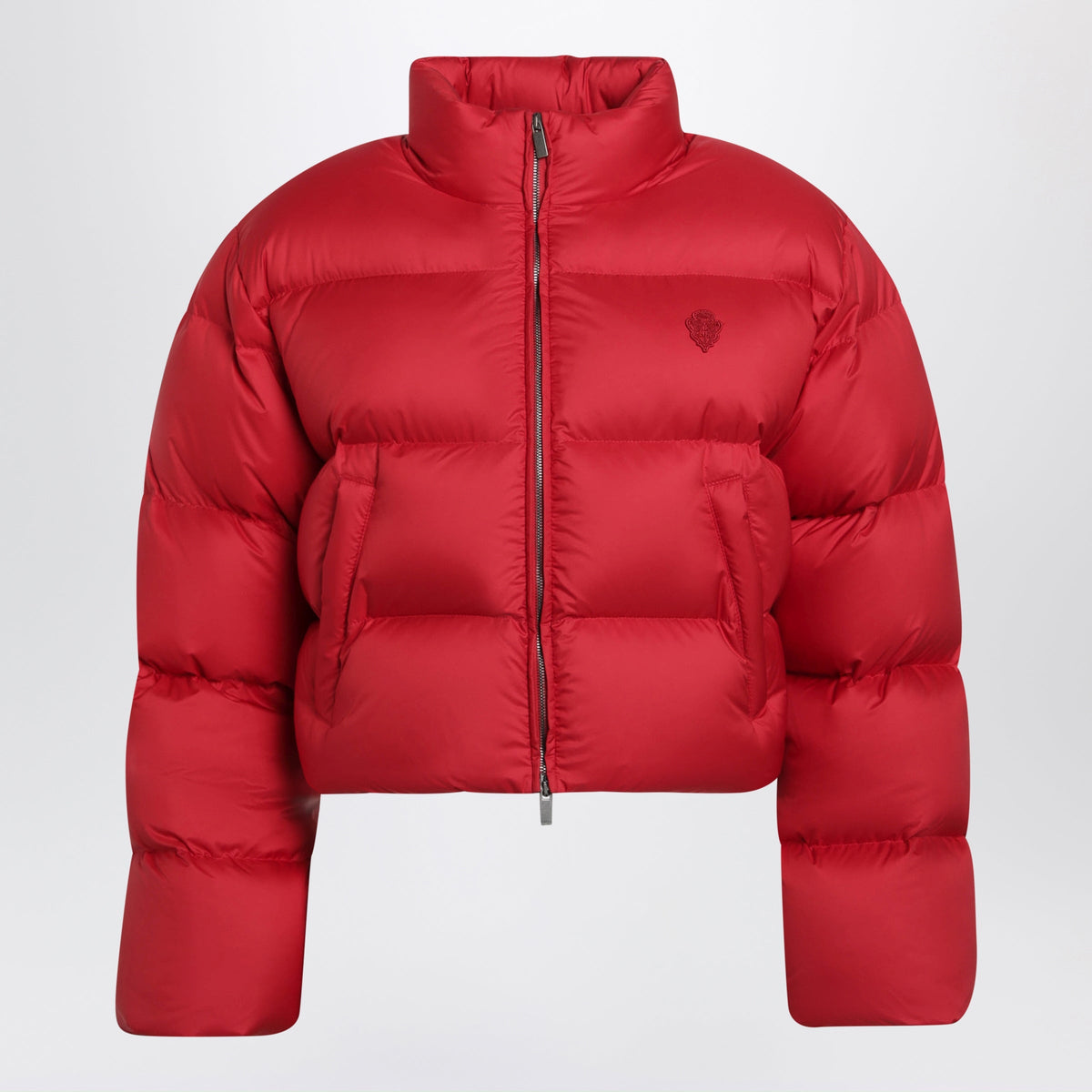 Gucci Red Cropped Padded Zip-Up Down Jacket Women GUCCI