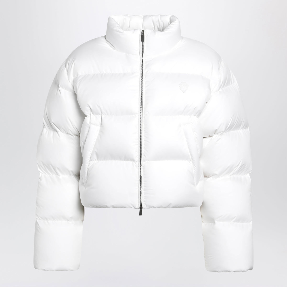 Gucci White Cropped Padded Zip-Up Down Jacket Women GUCCI