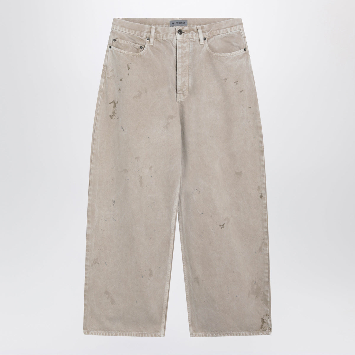 Balenciaga Beige Distressed Jeans With Ripped Details Men BALENCIAGA