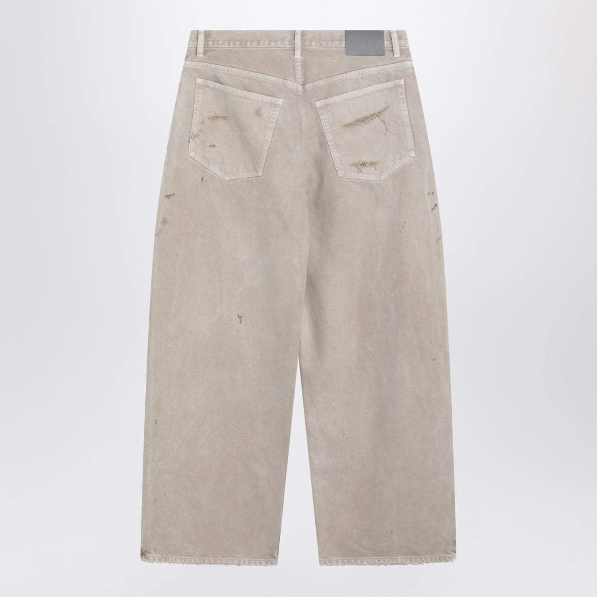 Balenciaga Beige Distressed Jeans With Ripped Details Men BALENCIAGA
