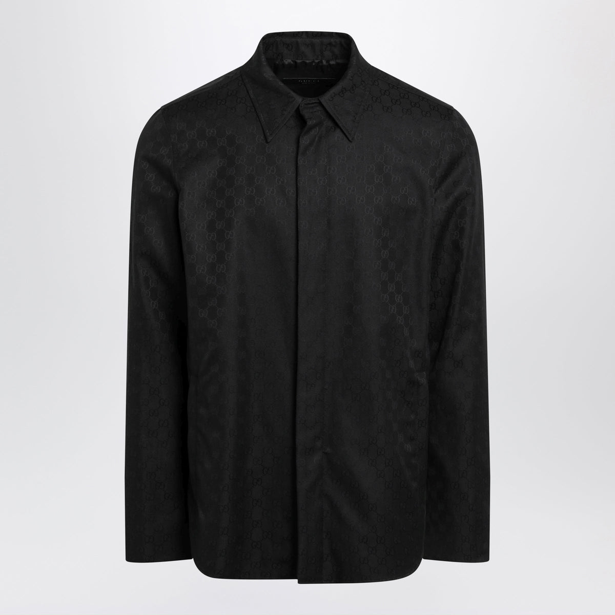 Gucci Black Gg Supreme Cotton Shirt Men GUCCI
