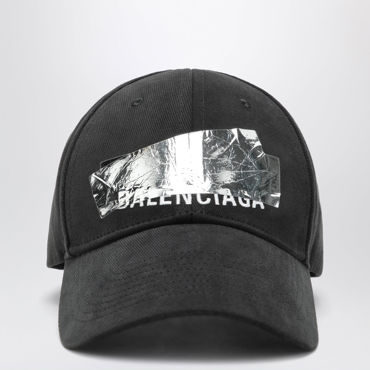 Balenciaga Black Baseball Cap With Graphic Logo Patch Men BALENCIAGA