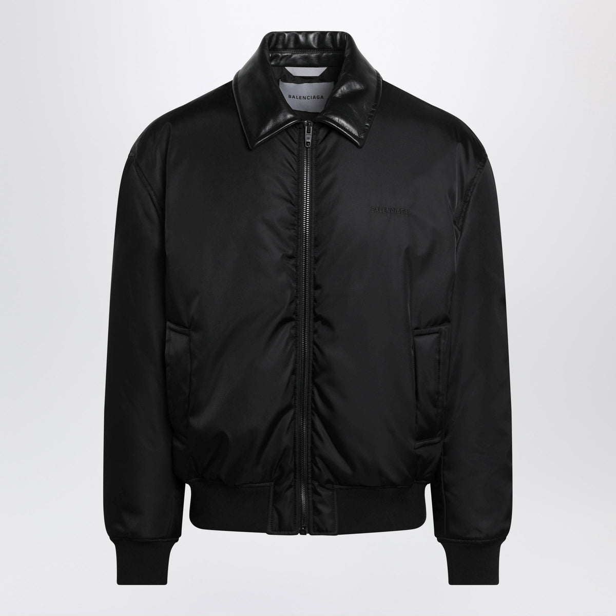 Balenciaga Black Zip-Up Bomber Jacket In Cotton Blend Men BALENCIAGA
